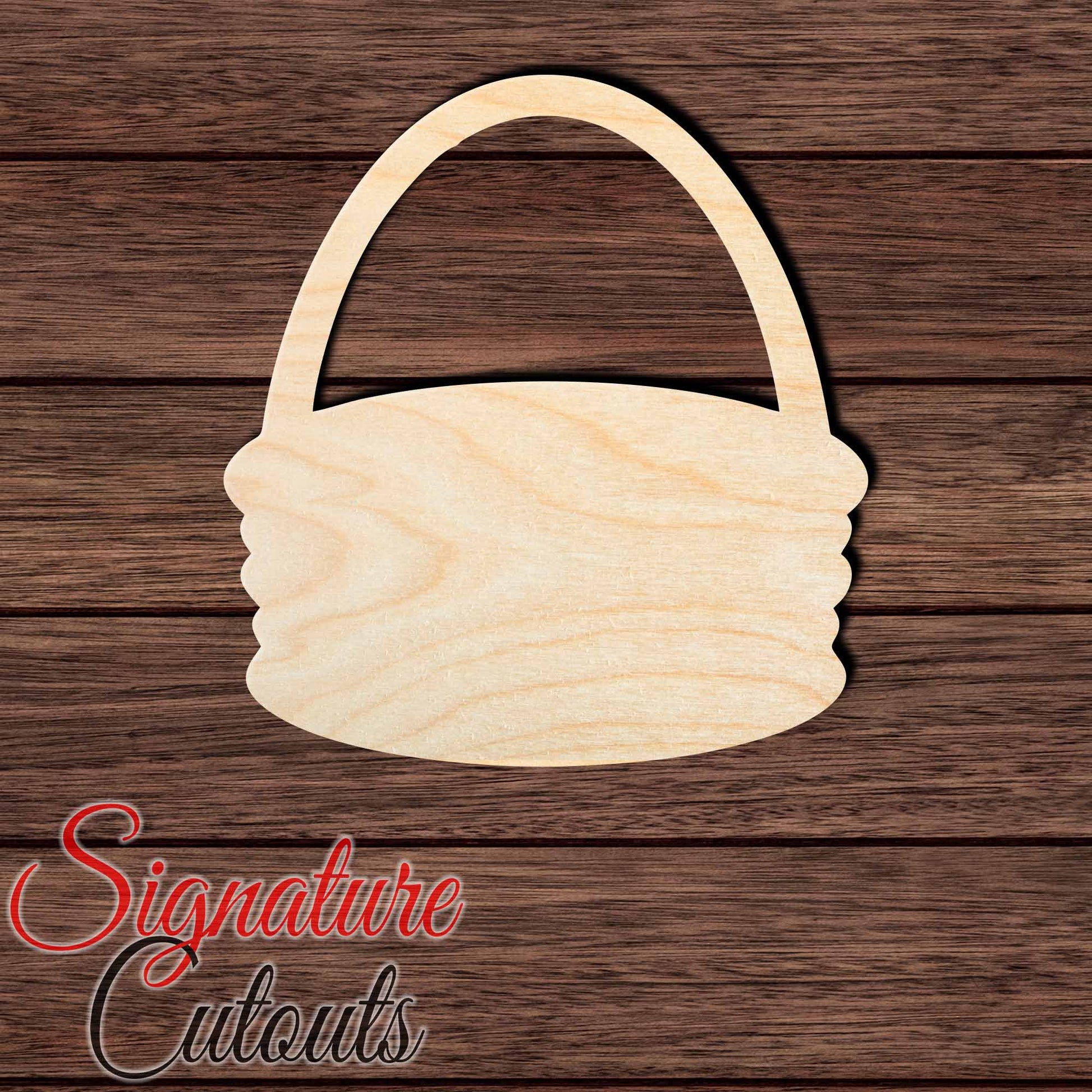 Easter Basket 001 Shape Cutout in Wood, Acrylic or Acrylic Mirror - Signature Cutouts