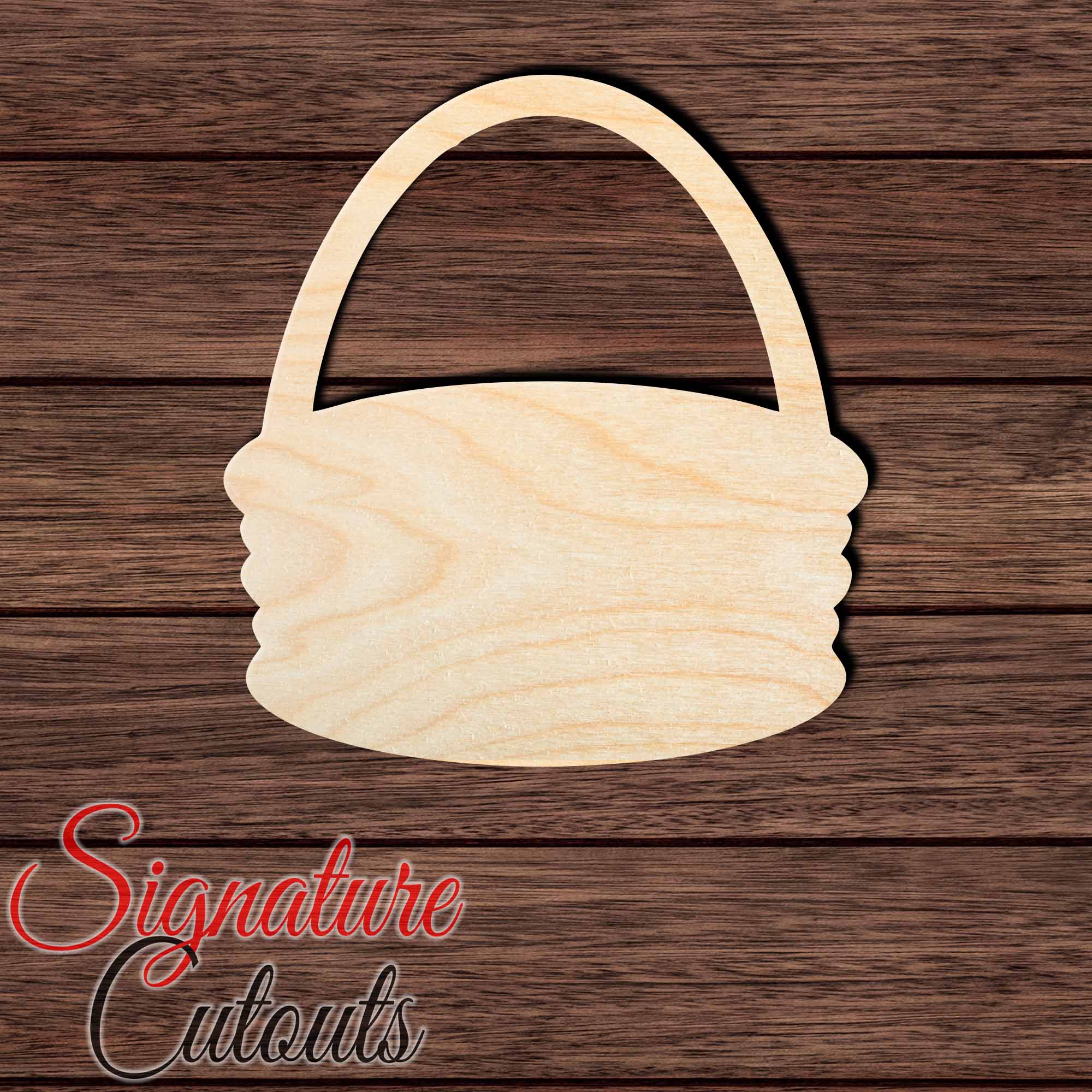 Easter Basket 001 Shape Cutout in Wood, Acrylic or Acrylic Mirror - Signature Cutouts