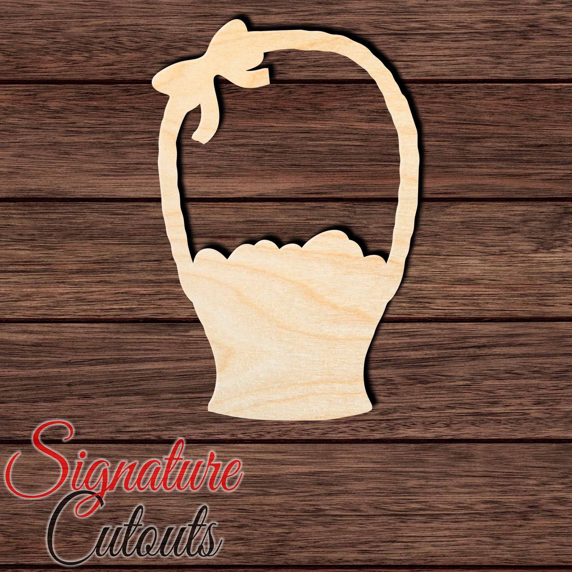 Easter Basket 002 Shape Cutout in Wood, Acrylic or Acrylic Mirror - Signature Cutouts