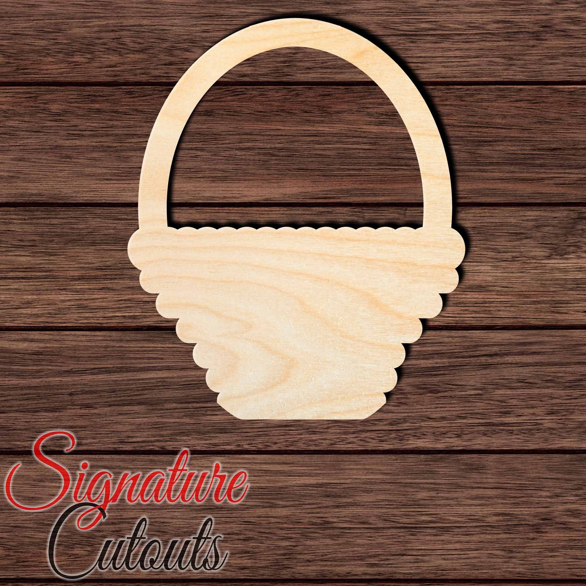 Easter Basket 003 Shape Cutout in Wood, Acrylic or Acrylic Mirror - Signature Cutouts