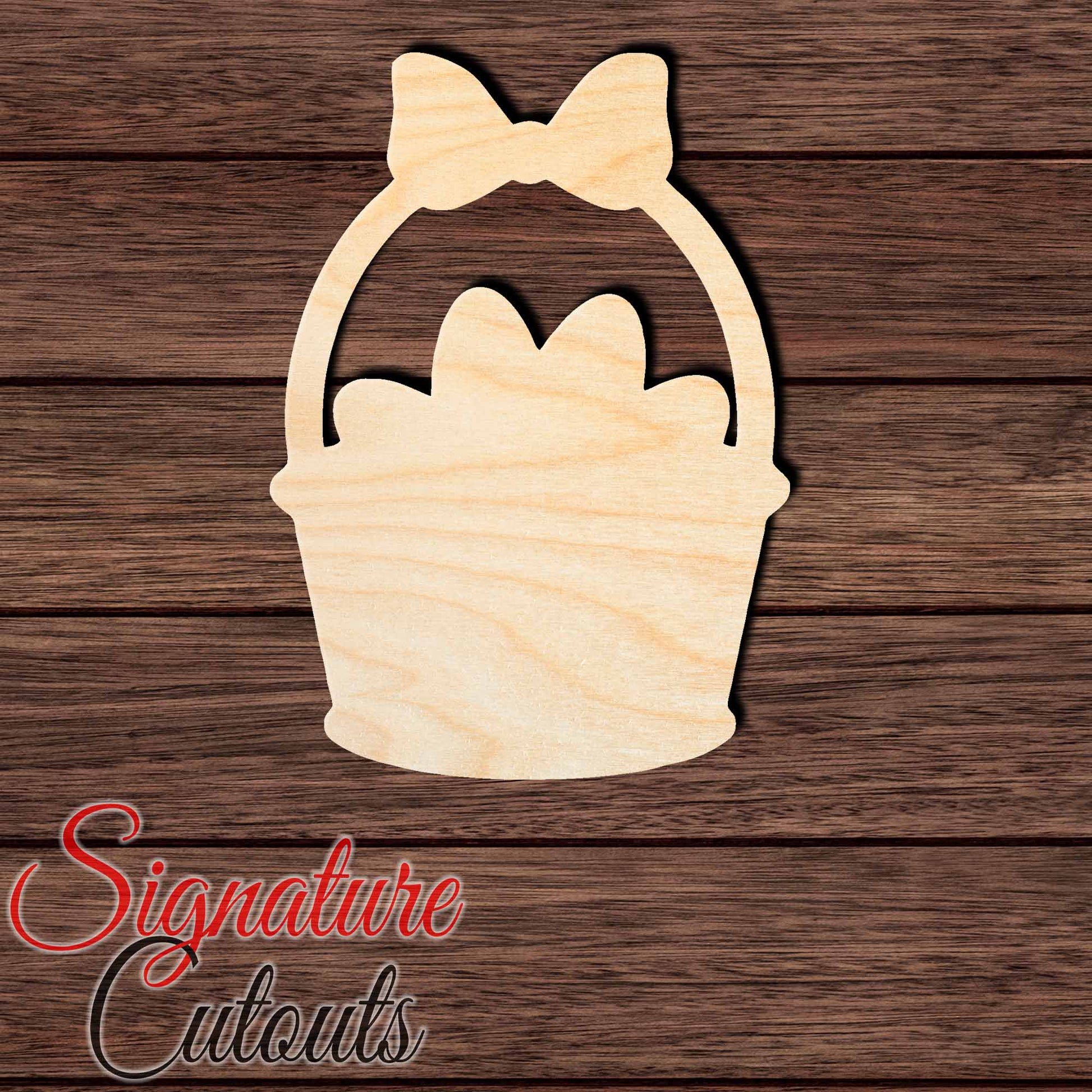 Easter Basket 004 Shape Cutout in Wood, Acrylic or Acrylic Mirror - Signature Cutouts