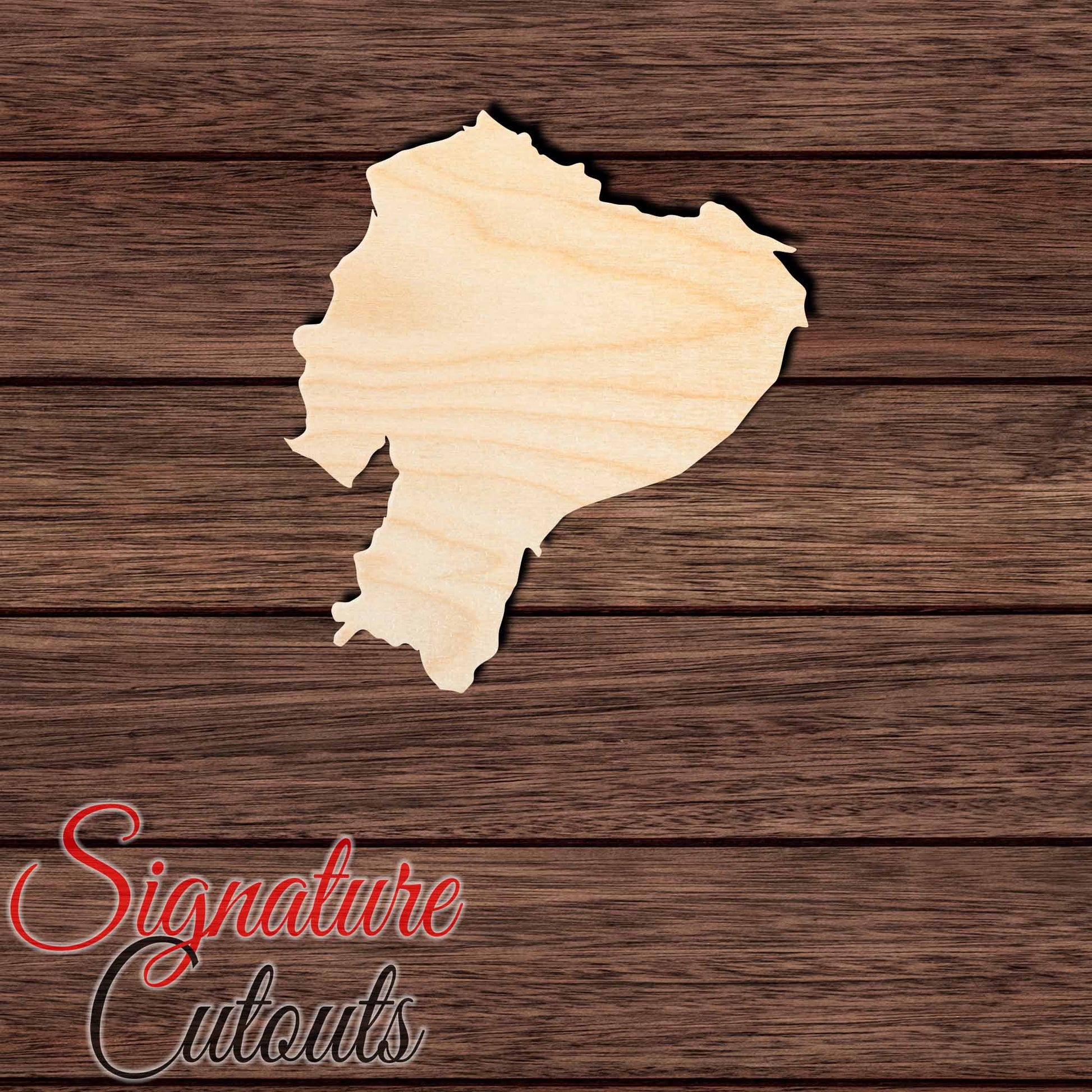 Ecuador Shape Cutout in Wood, Acrylic or Acrylic Mirror - Signature Cutouts