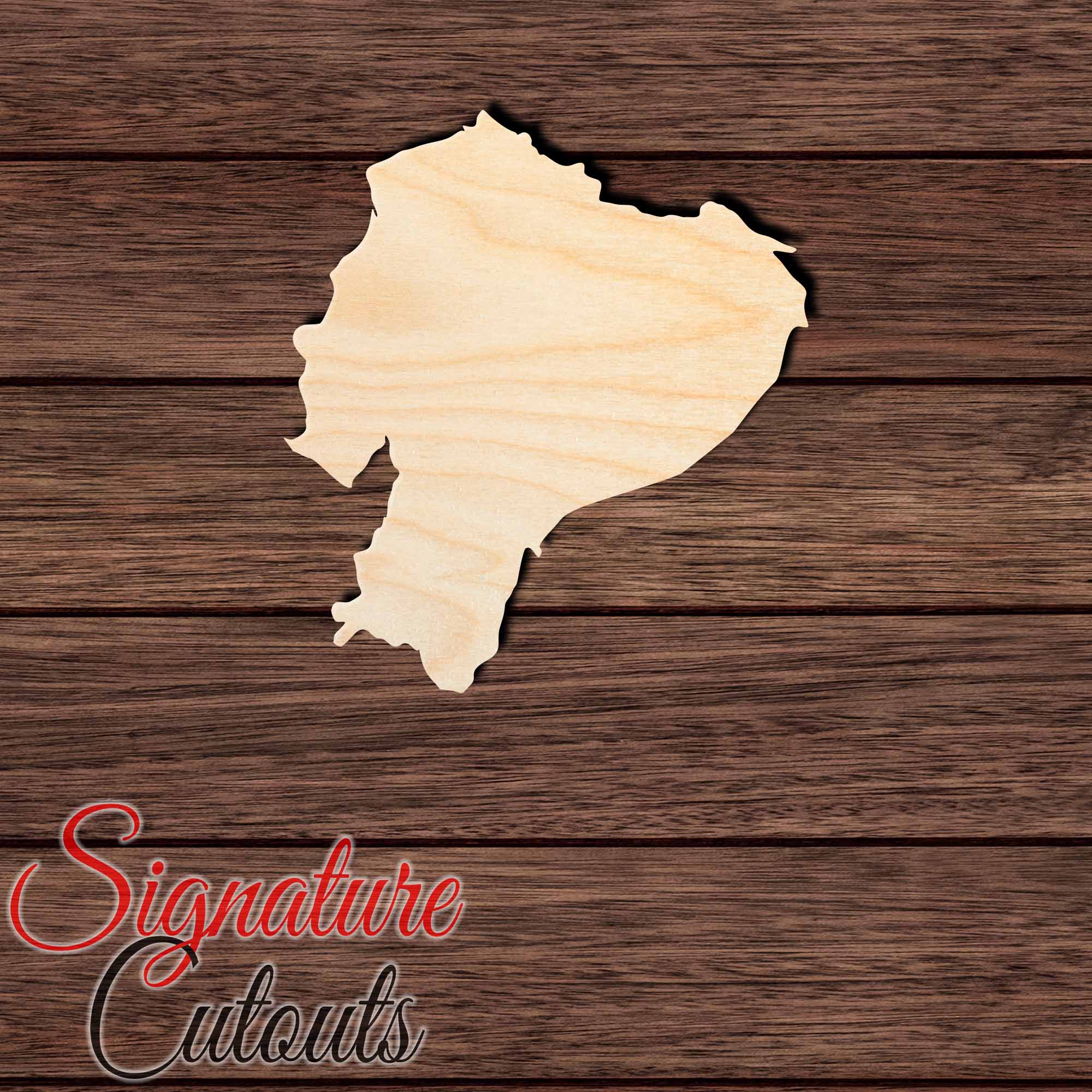 Ecuador Shape Cutout in Wood, Acrylic or Acrylic Mirror - Signature Cutouts