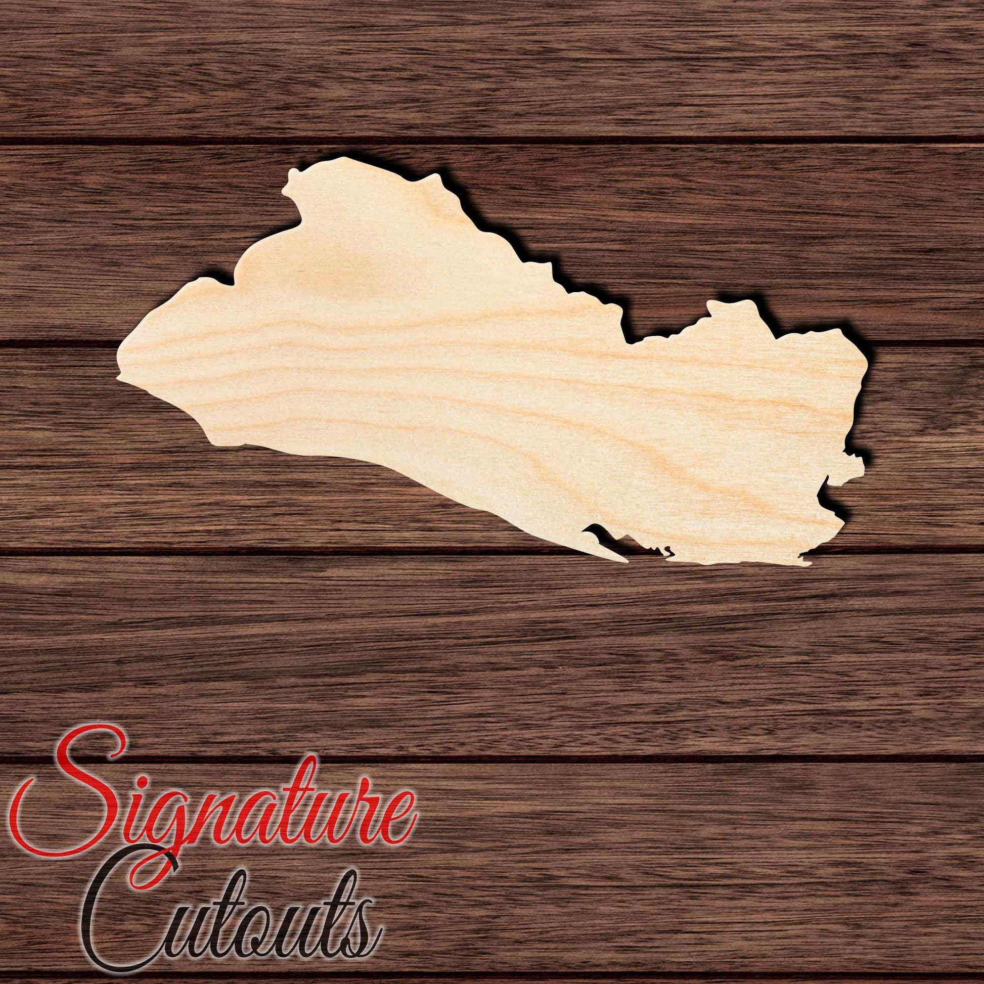 El Salvador Shape Cutout in Wood, Acrylic or Acrylic Mirror - Signature Cutouts