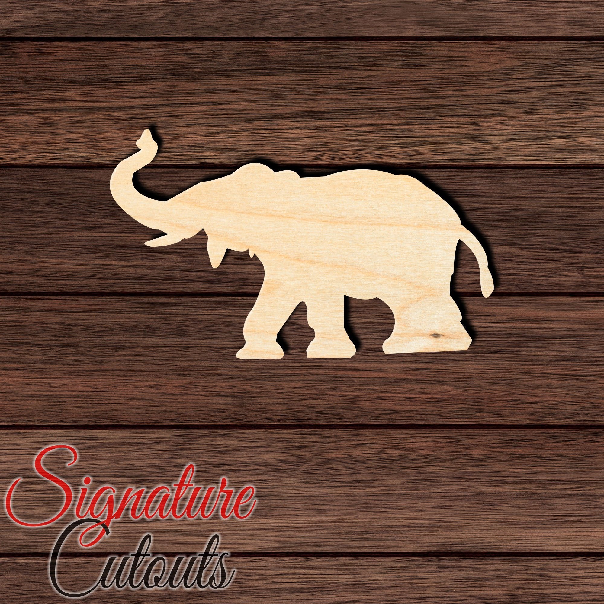 Elephant 005 Shape Cutout in Wood, Acrylic or Acrylic Mirror - Signature Cutouts