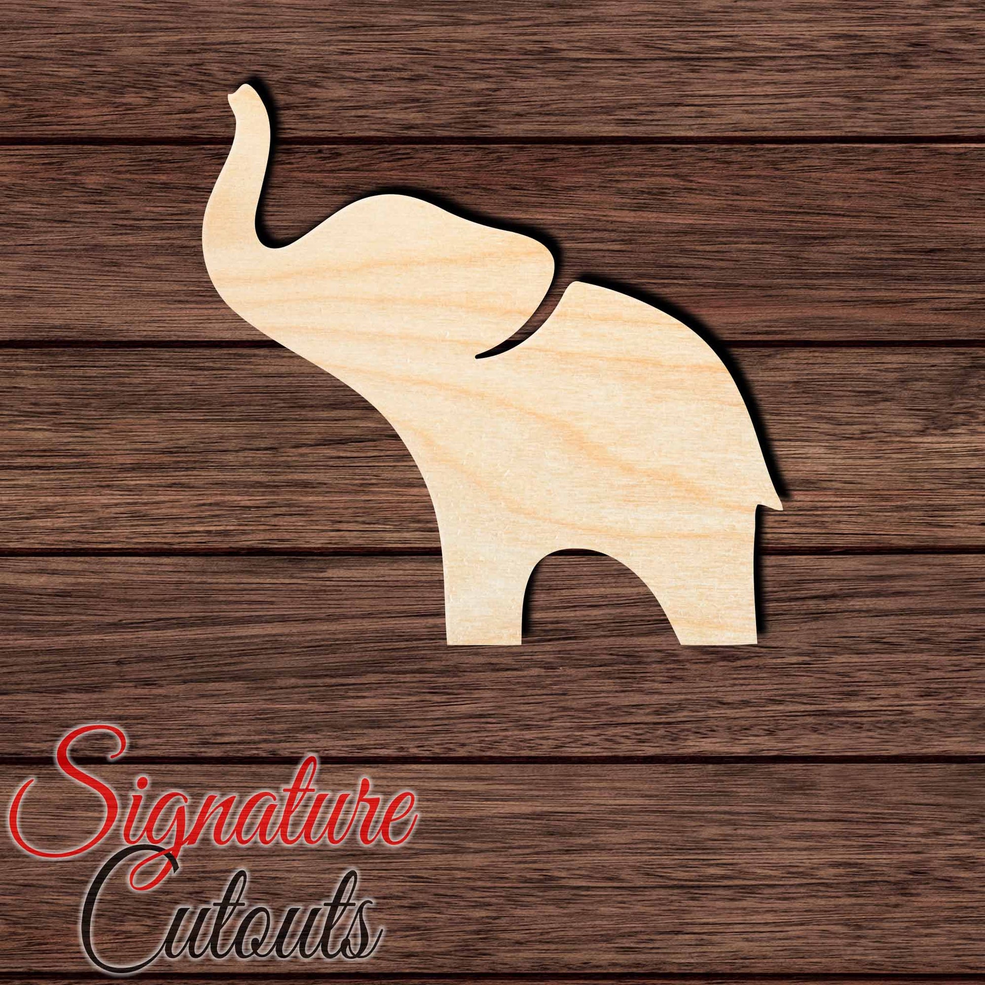 Elephant 008 Shape Cutout in Wood, Acrylic or Acrylic Mirror - Signature Cutouts
