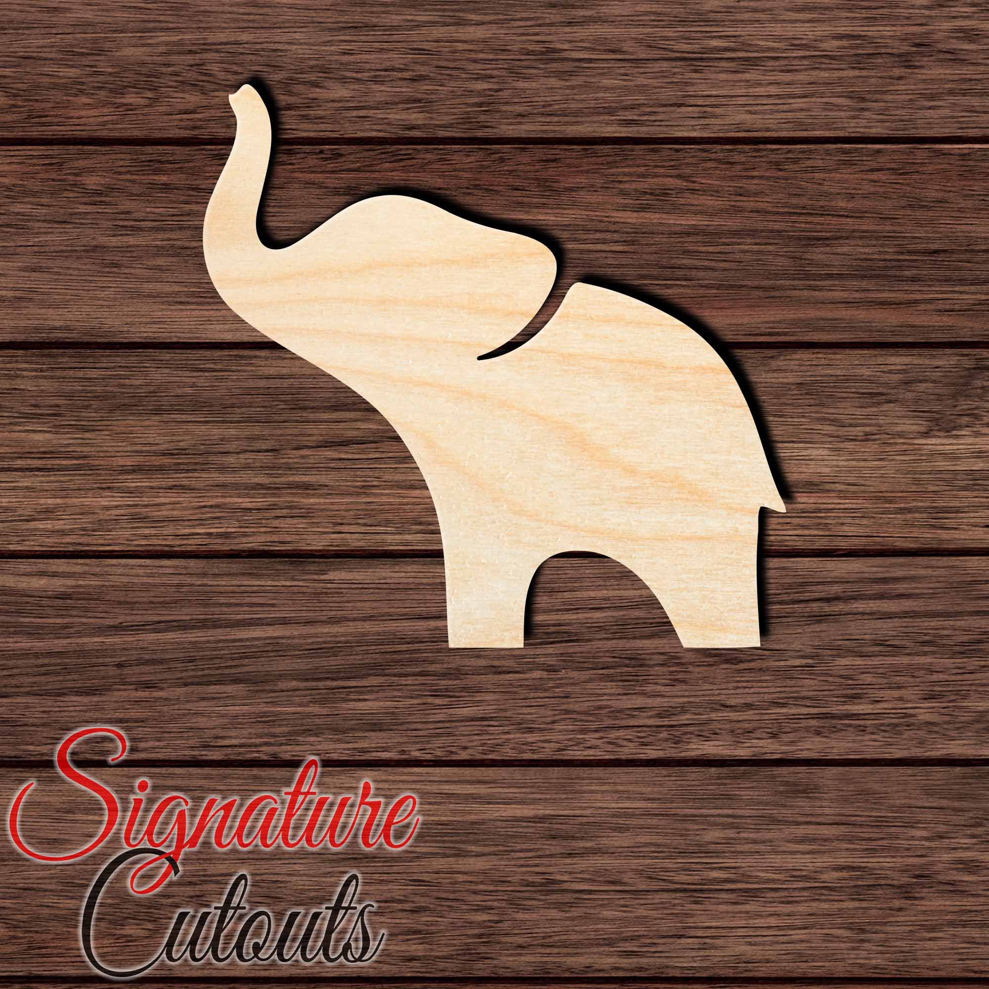 Elephant 008 Shape Cutout in Wood, Acrylic or Acrylic Mirror - Signature Cutouts