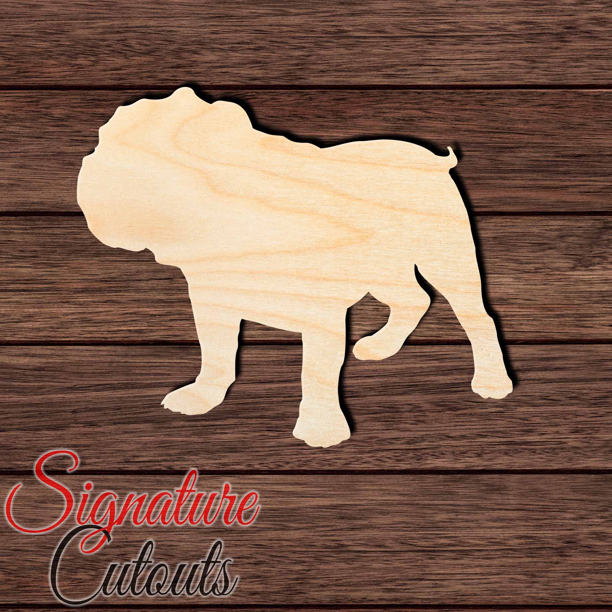 English Bulldog Shape Cutout in Wood, Acrylic or Acrylic Mirror Craft Shapes & Bases Signature Cutouts 
