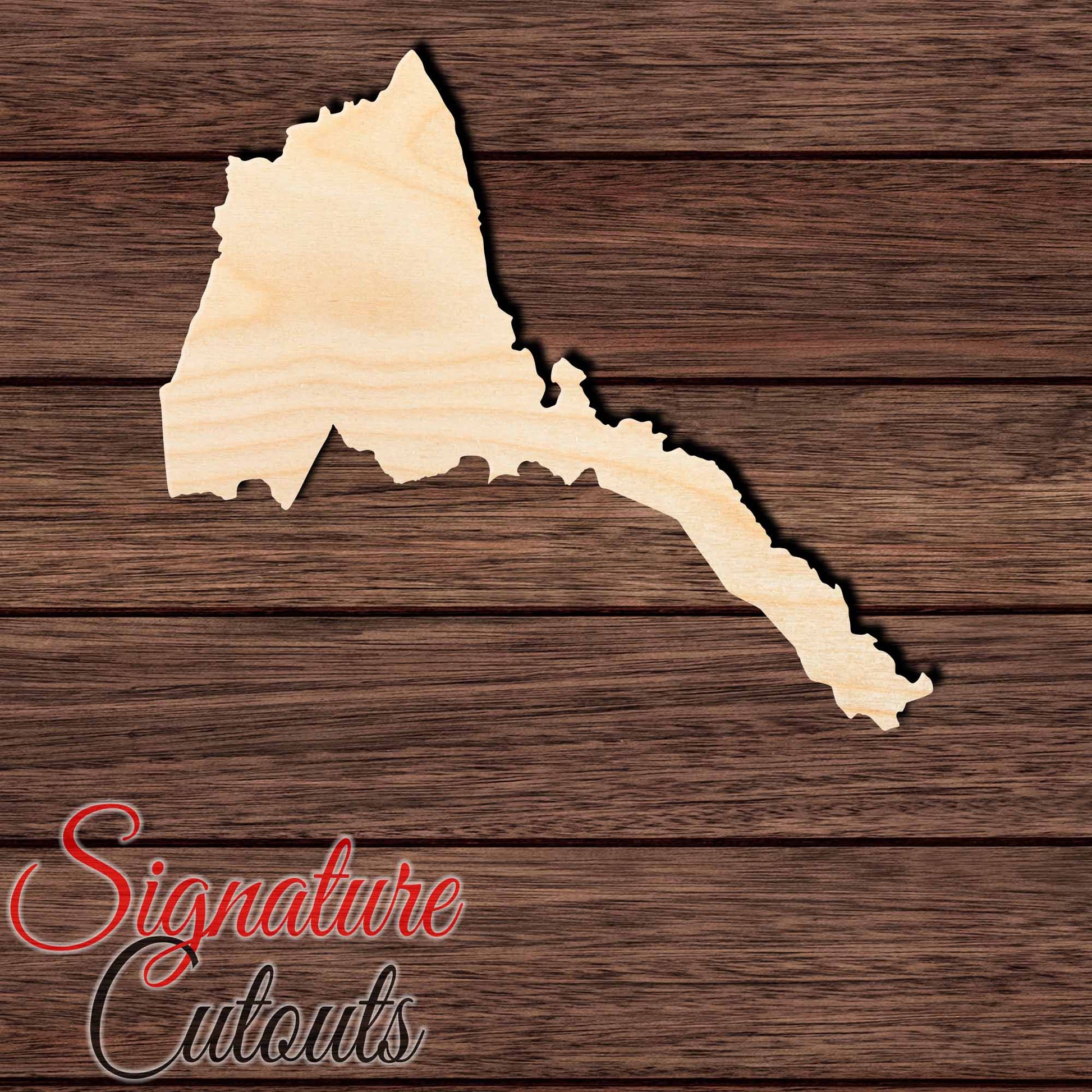 Eritrea Shape Cutout in Wood, Acrylic or Acrylic Mirror - Signature Cutouts