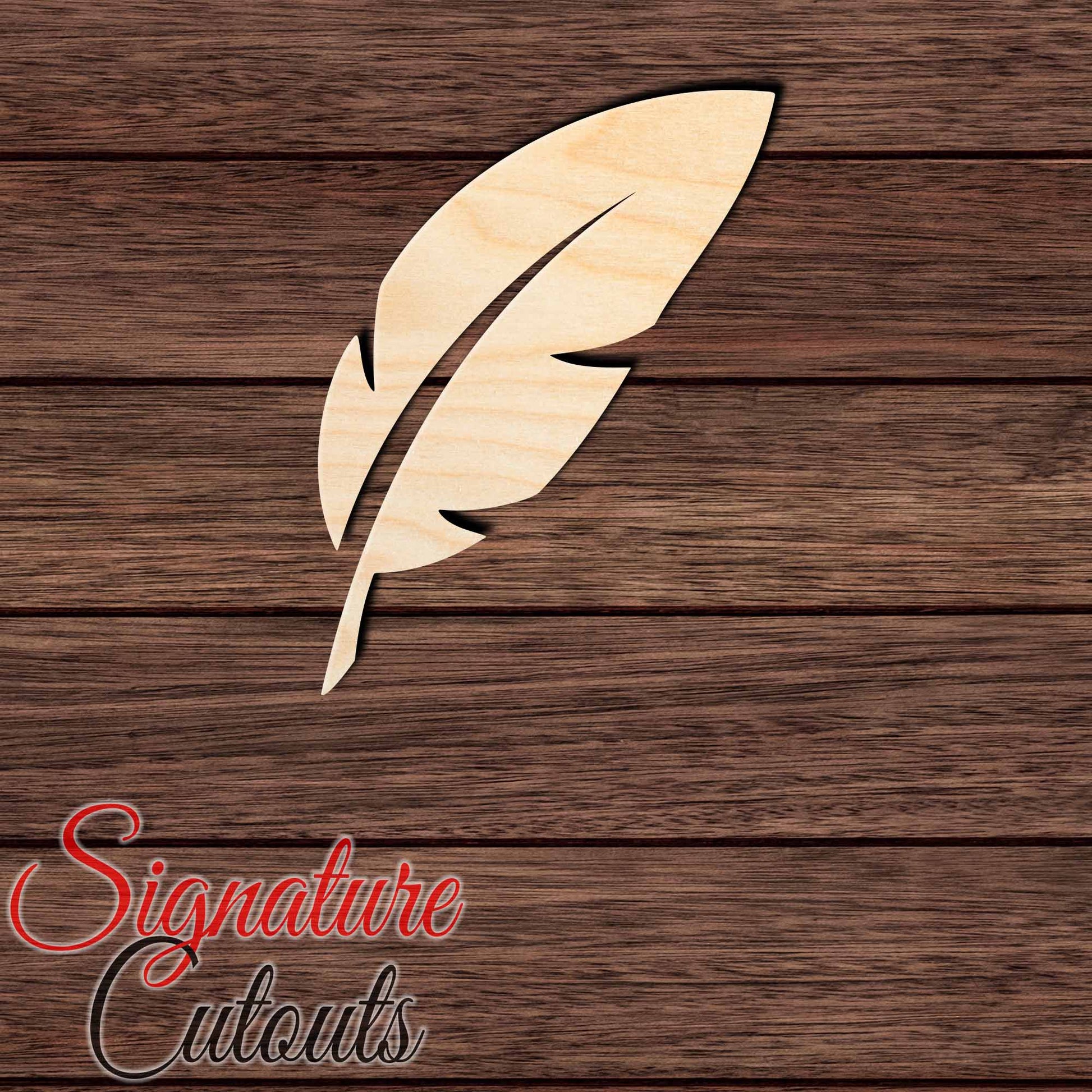 Feather 001 Shape Cutout in Wood, Acrylic or Acrylic Mirror - Signature Cutouts