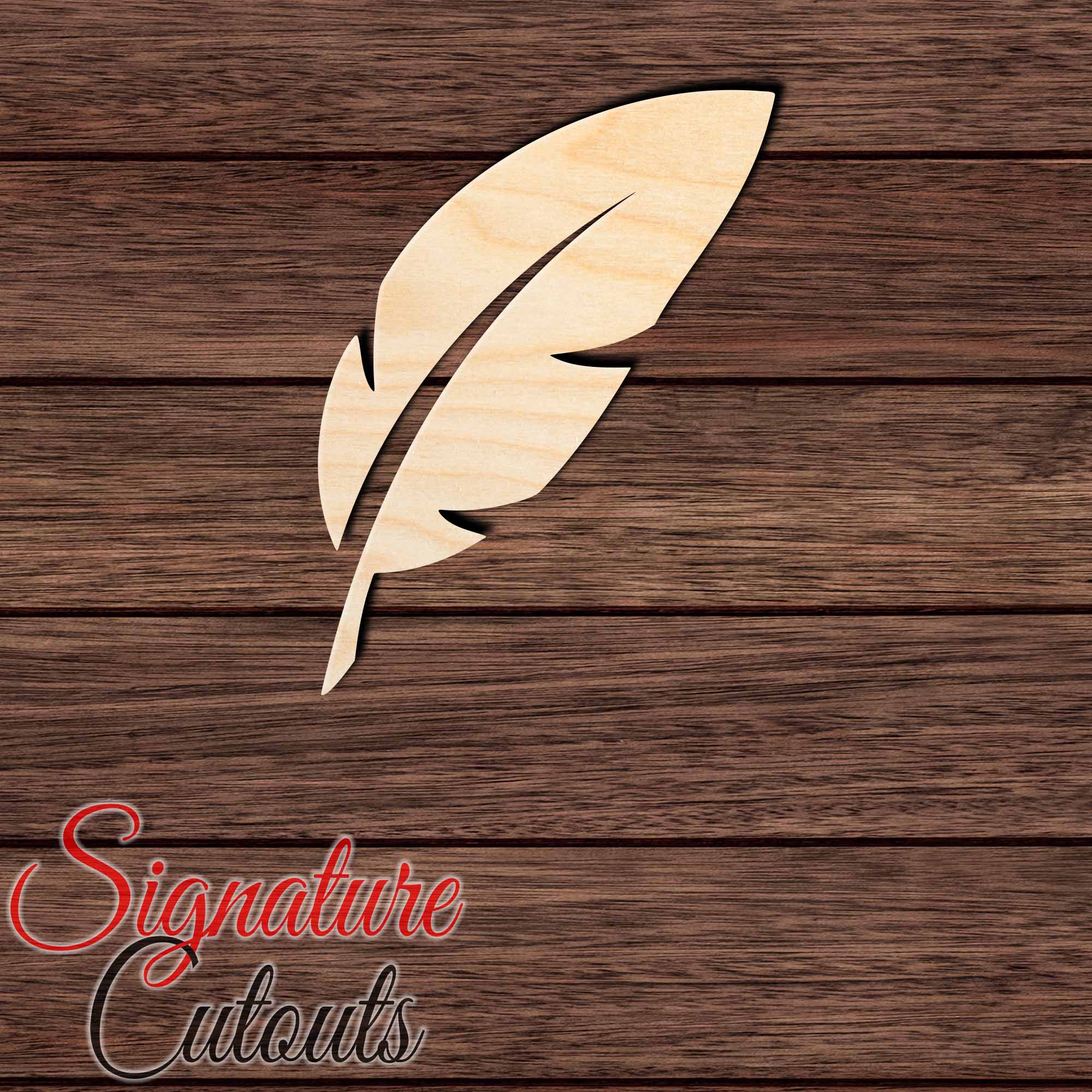 Feather 001 Shape Cutout in Wood, Acrylic or Acrylic Mirror - Signature Cutouts