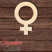 Female Gender Symbol 001 Shape Cutout in Wood, Acrylic or Acrylic Mirror - Signature Cutouts