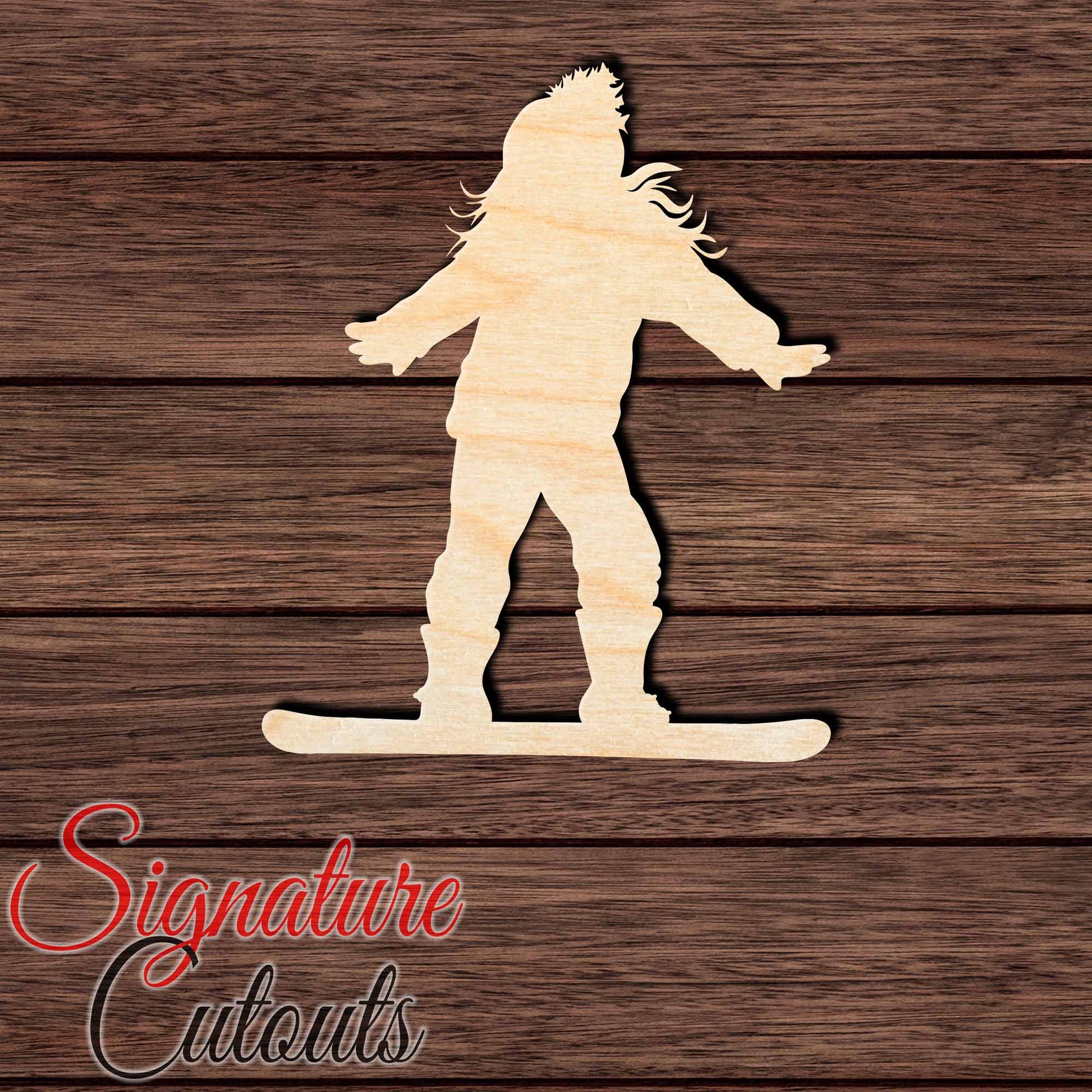 Female Snowboarder 007 Shape Cutout in Wood, Acrylic or Acrylic Mirror - Signature Cutouts