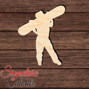 Female Snowboarder 010 Shape Cutout in Wood, Acrylic or Acrylic Mirror - Signature Cutouts