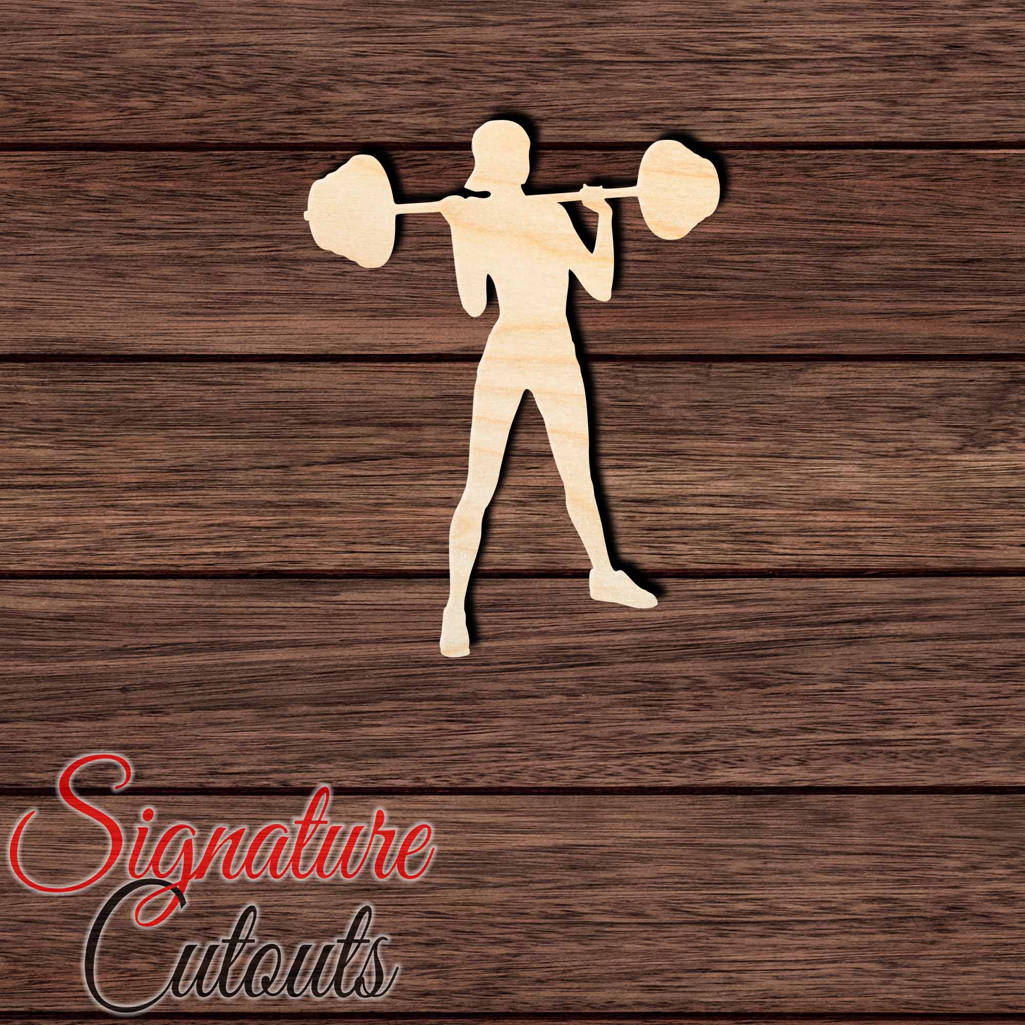 Female Weightlifter 002 Shape Cutout in Wood, Acrylic or Acrylic Mirror - Signature Cutouts