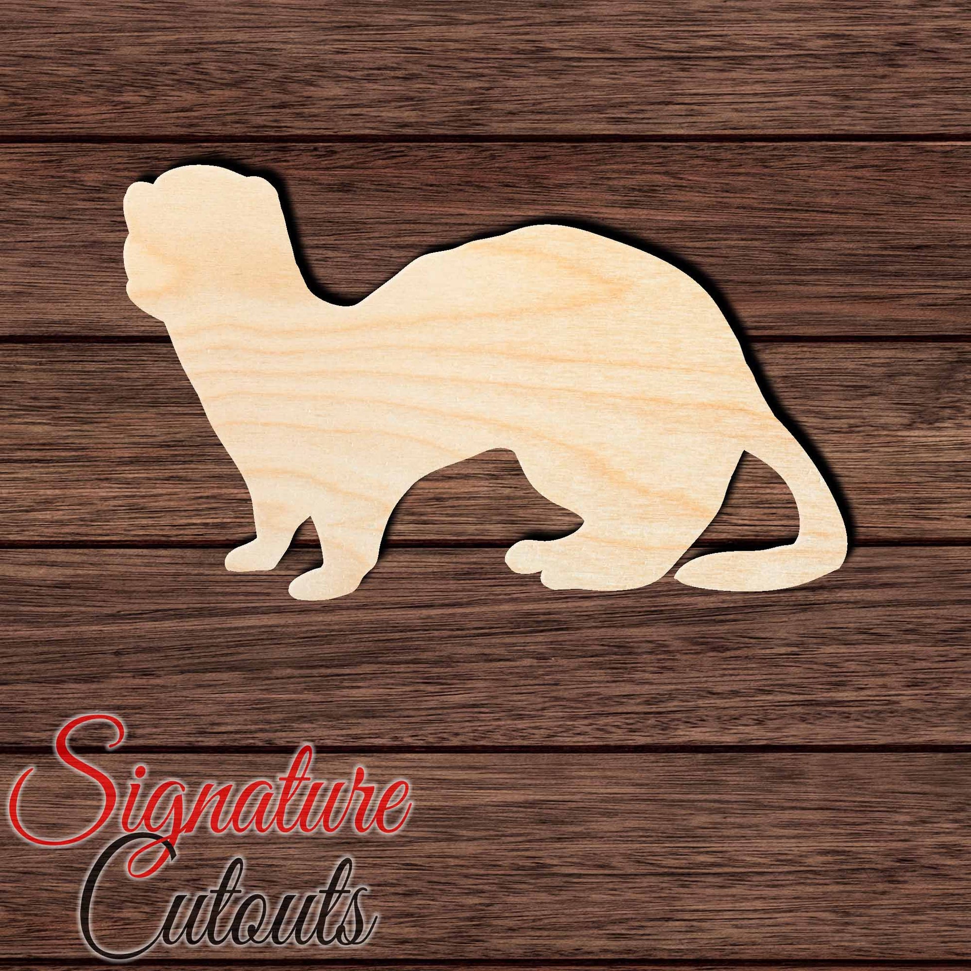 Ferret 002 Shape Cutout in Wood, Acrylic or Acrylic Mirror - Signature Cutouts