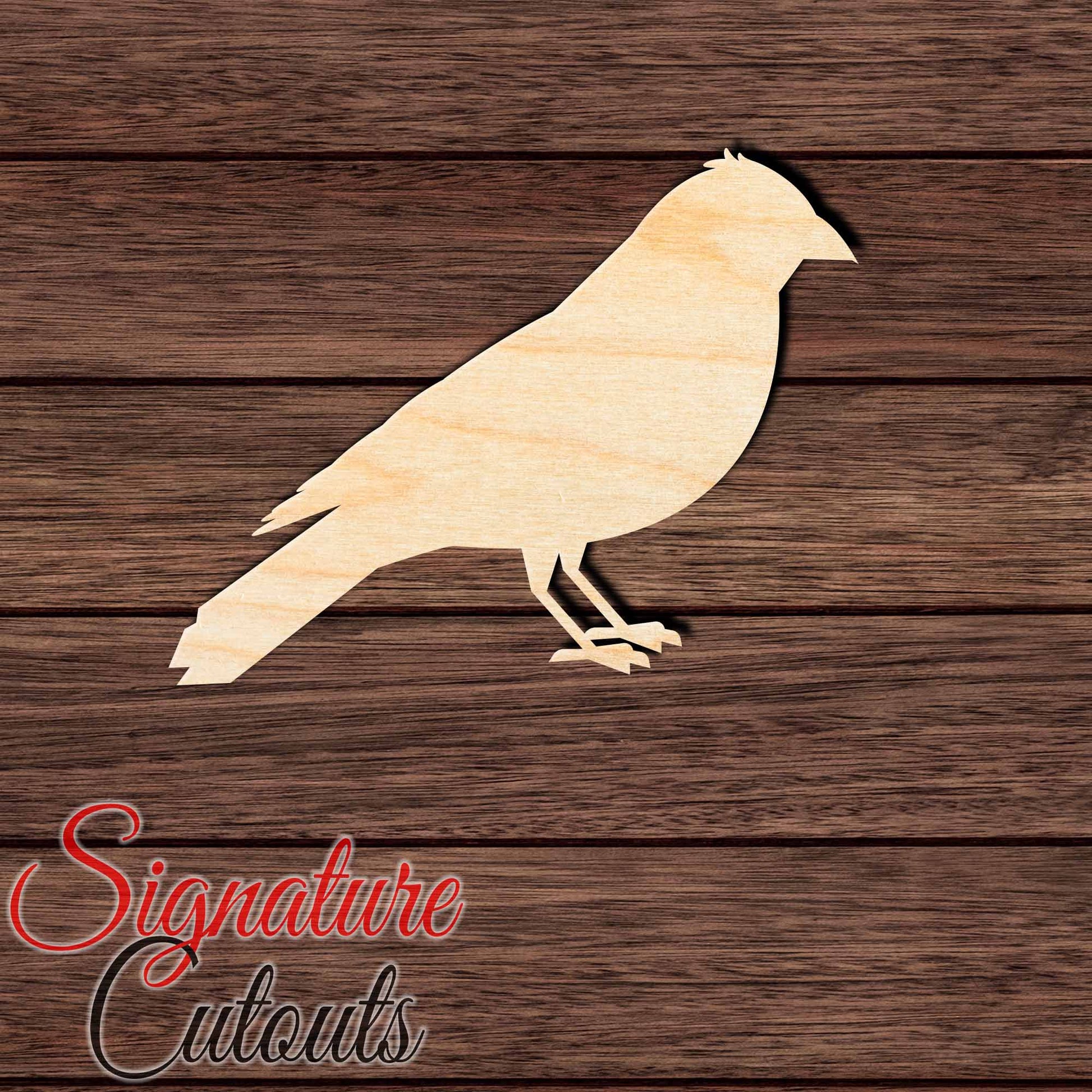 Finch 002 Shape Cutout in Wood, Acrylic or Acrylic Mirror - Signature Cutouts