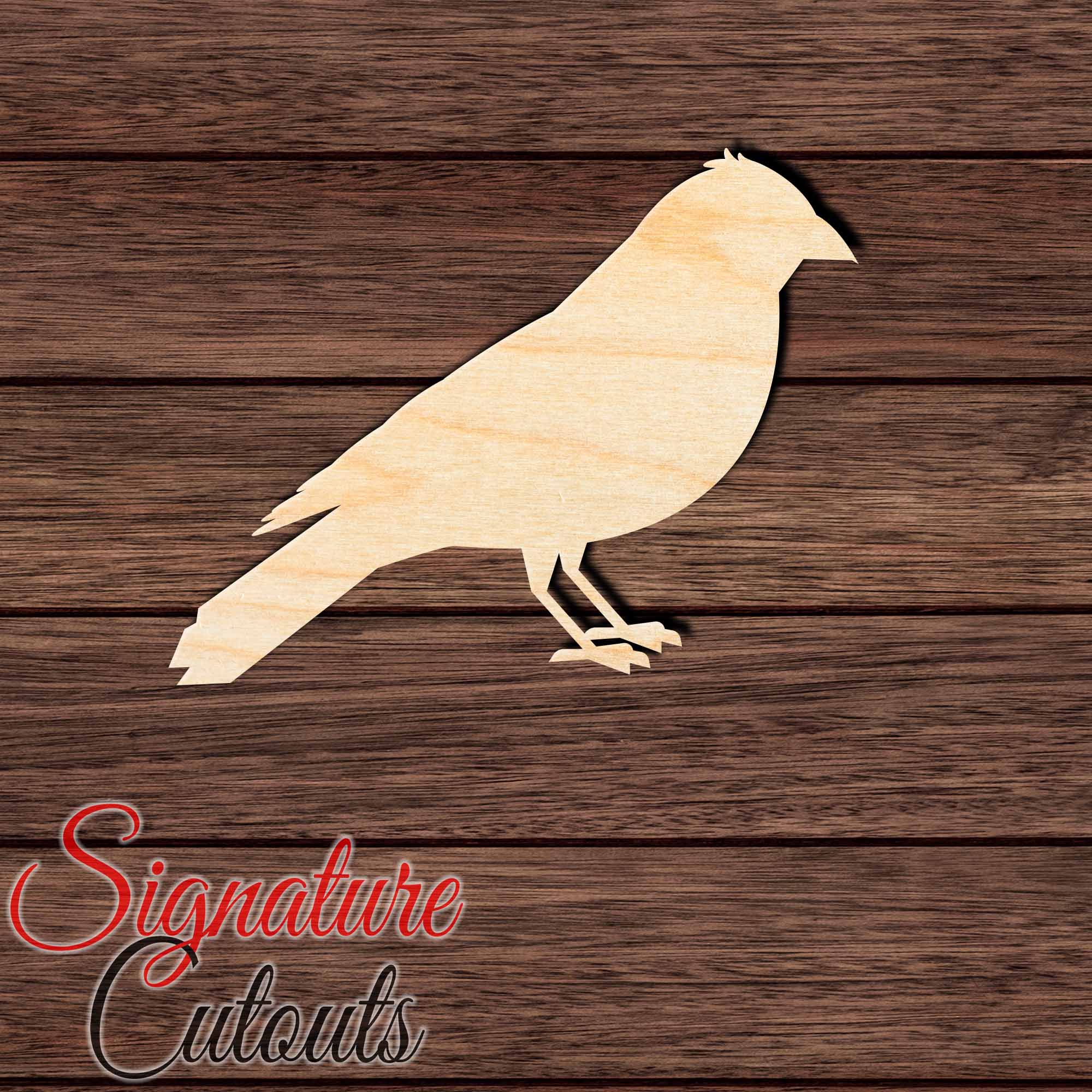 Finch 002 Shape Cutout in Wood, Acrylic or Acrylic Mirror - Signature Cutouts