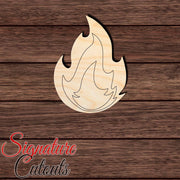 Fire Emoji 002 Paint by Line Shape Cutout in Wood, Acrylic or Acrylic Mirror - Signature Cutouts
