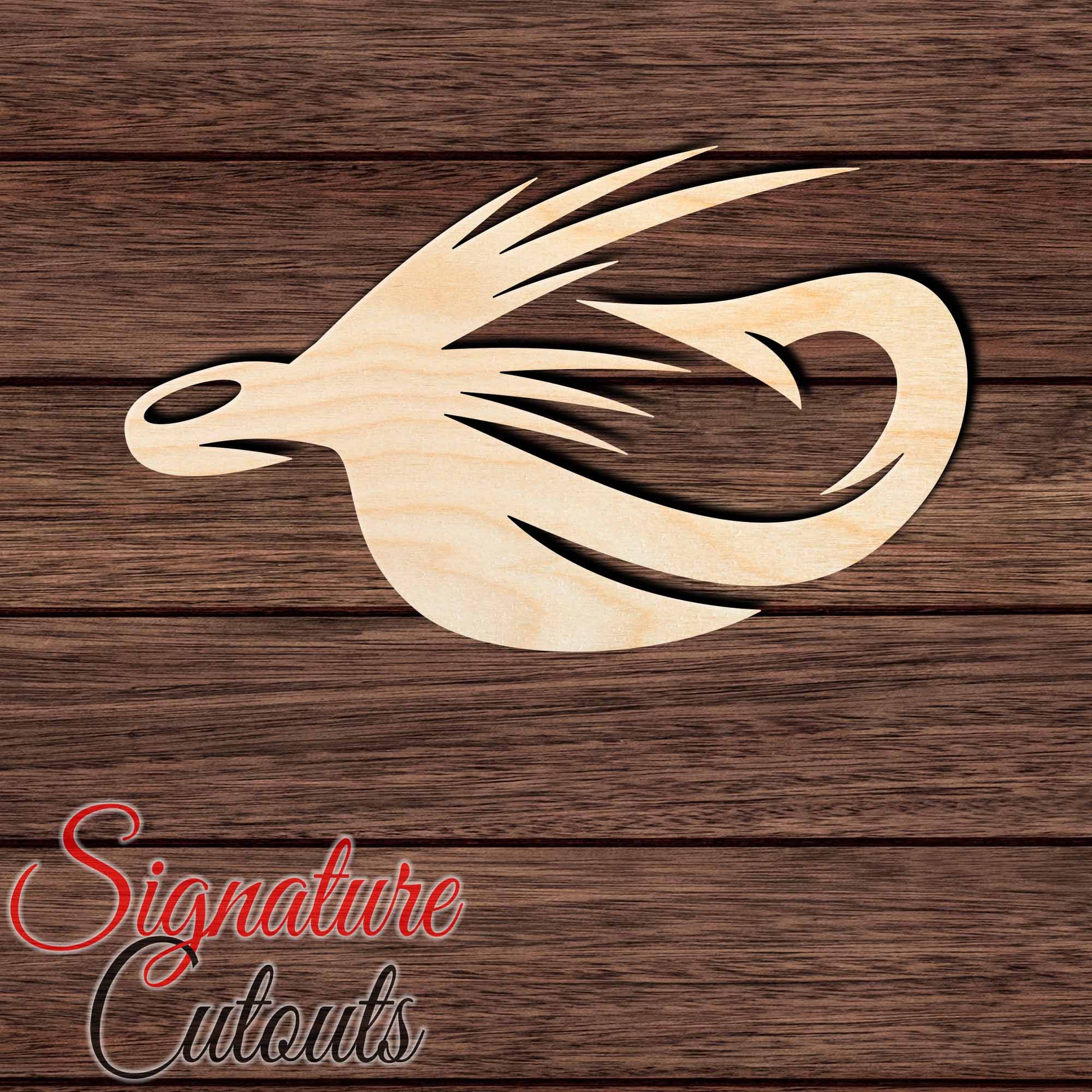 Fishing Fly 001 Shape Cutout in Wood, Acrylic or Acrylic Mirror - Signature Cutouts