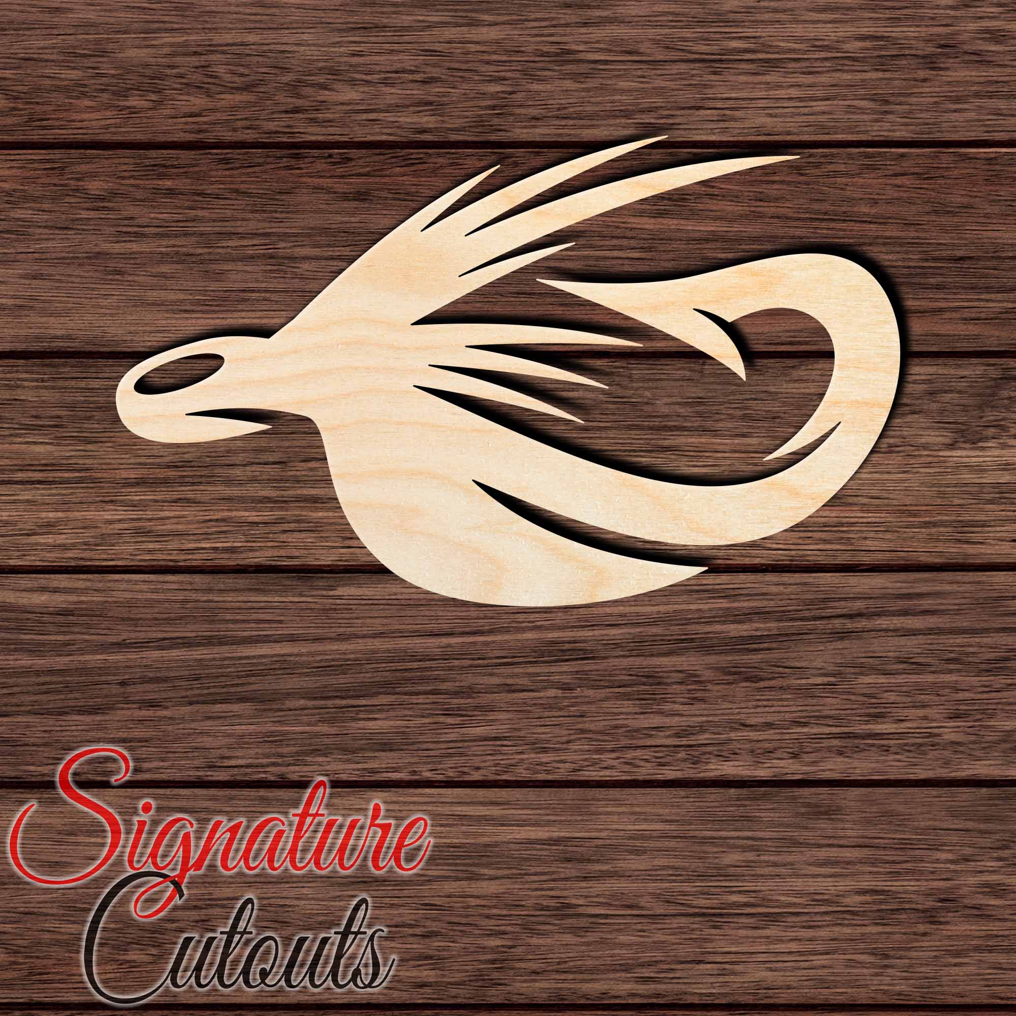 Fishing Fly 001 Shape Cutout in Wood, Acrylic or Acrylic Mirror - Signature Cutouts