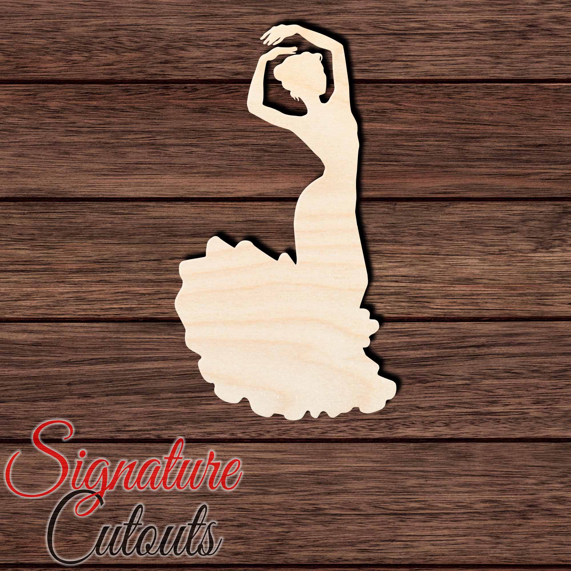 Flamenco Female Dancer 001 Shape Cutout in Wood, Acrylic or Acrylic Mirror - Signature Cutouts