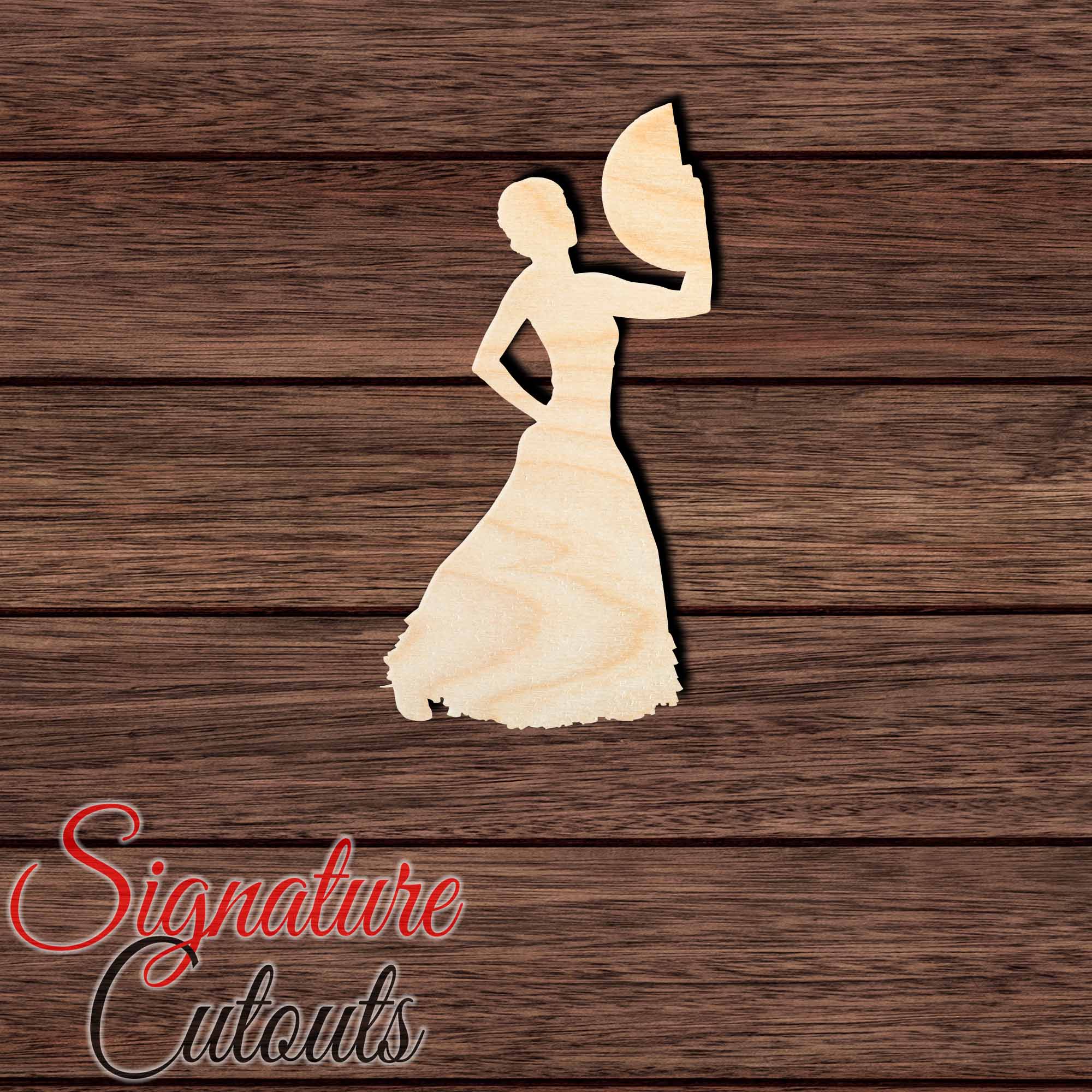 Flamenco Female Dancer 002 Shape Cutout in Wood, Acrylic or Acrylic Mirror - Signature Cutouts