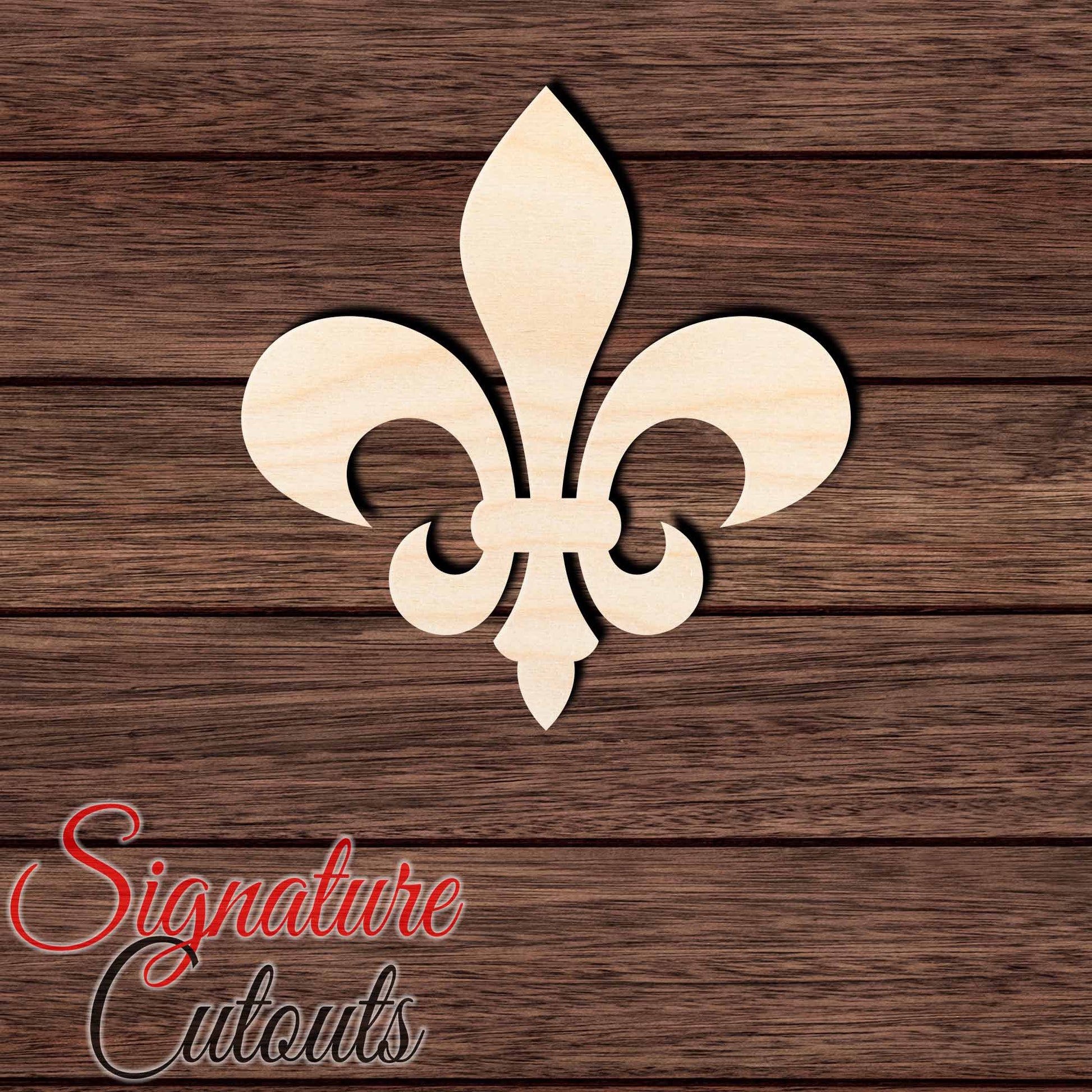 Fleur De Lis 002 Shape Cutout in Wood, Acrylic or Acrylic Mirror - Signature Cutouts