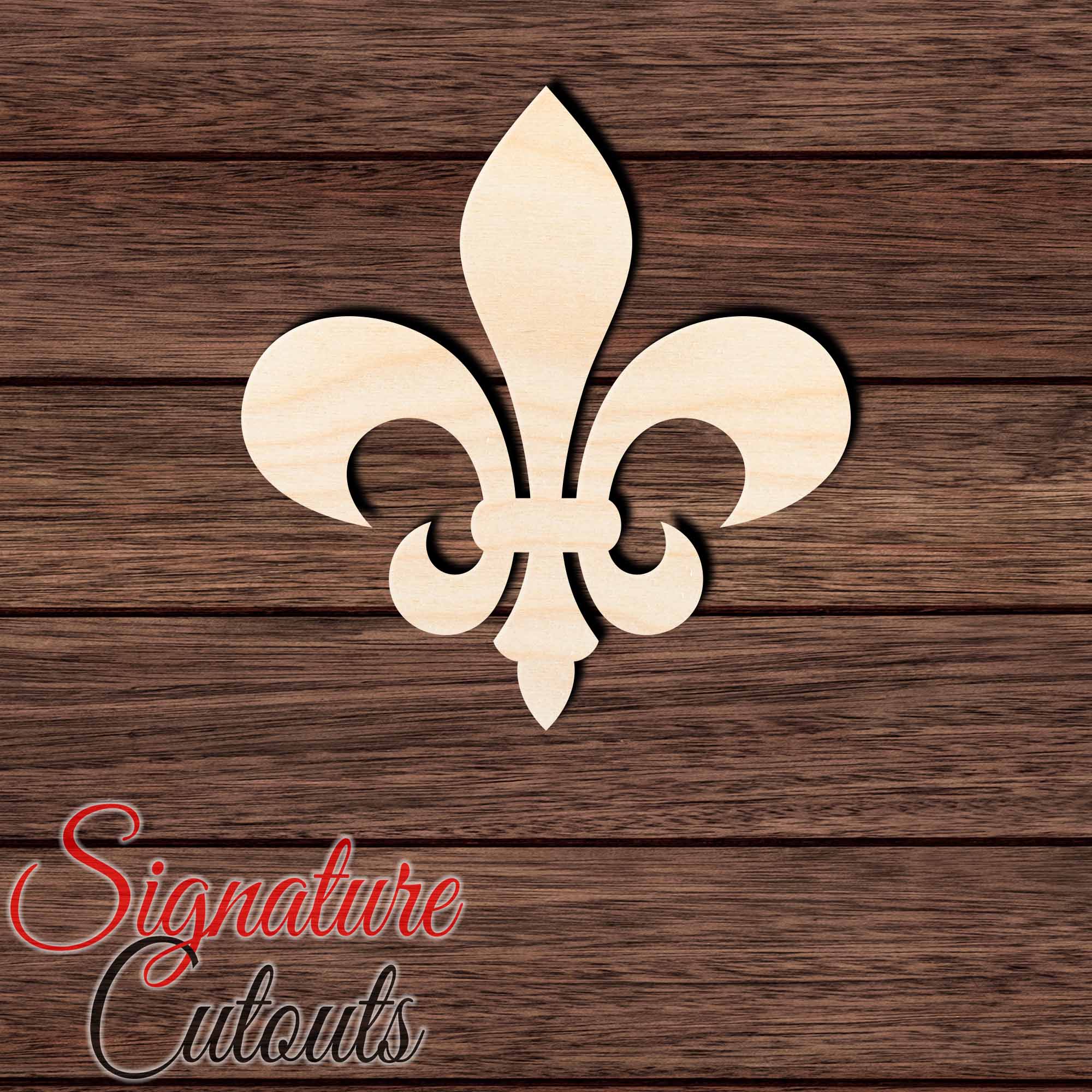 Fleur De Lis 002 Shape Cutout in Wood, Acrylic or Acrylic Mirror - Signature Cutouts