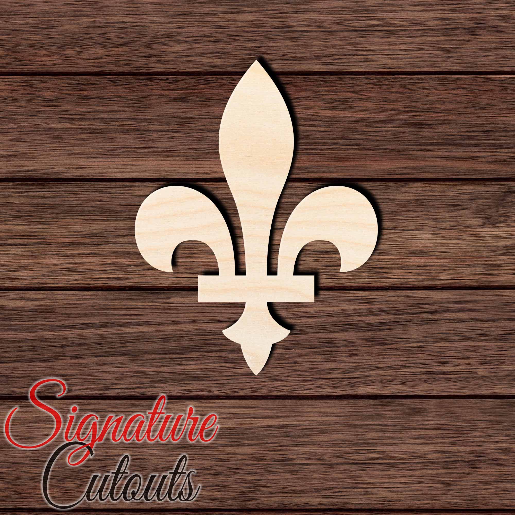 Fleur De Lis 003 Shape Cutout in Wood, Acrylic or Acrylic Mirror - Signature Cutouts