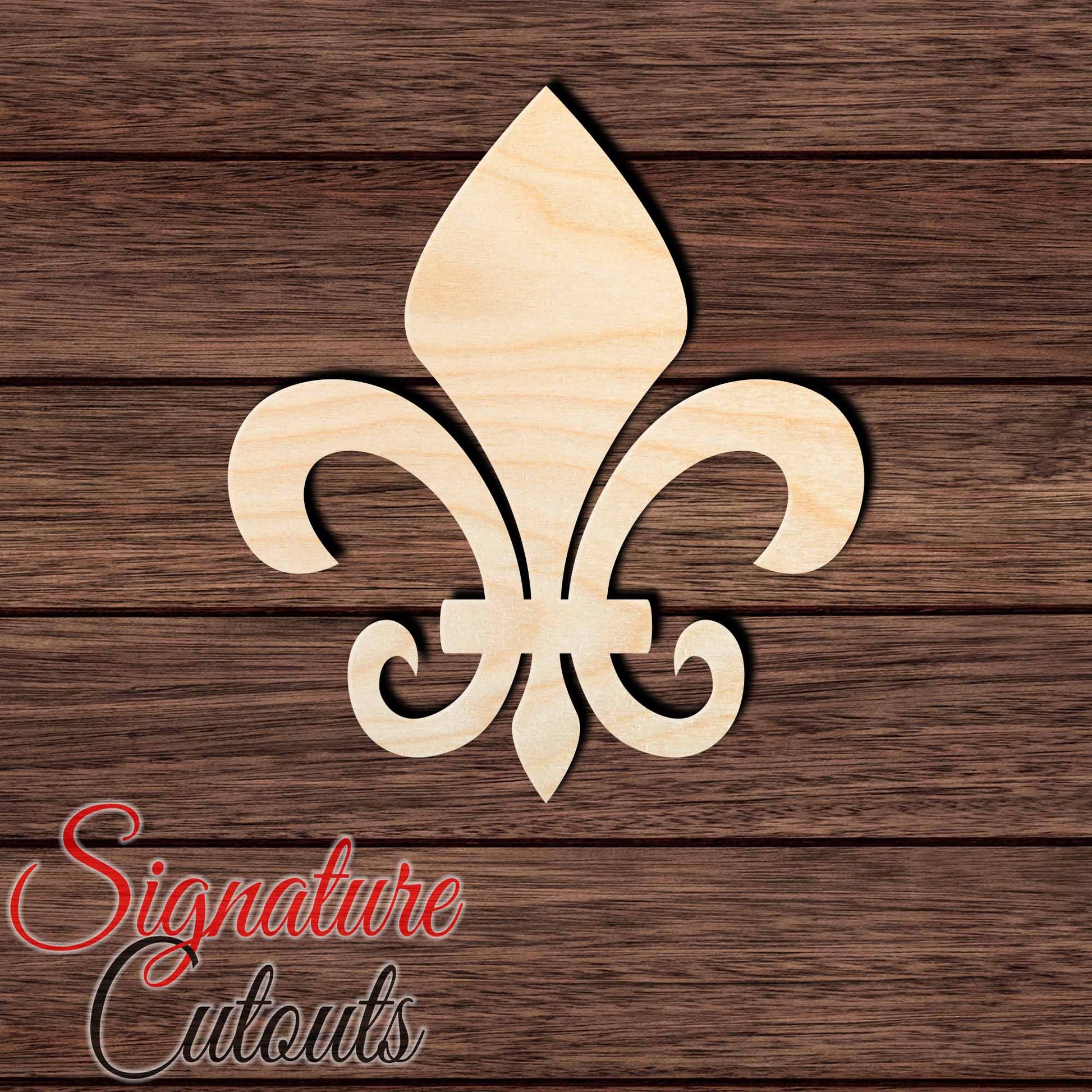Fleur De Lis 004 Shape Cutout in Wood, Acrylic or Acrylic Mirror - Signature Cutouts