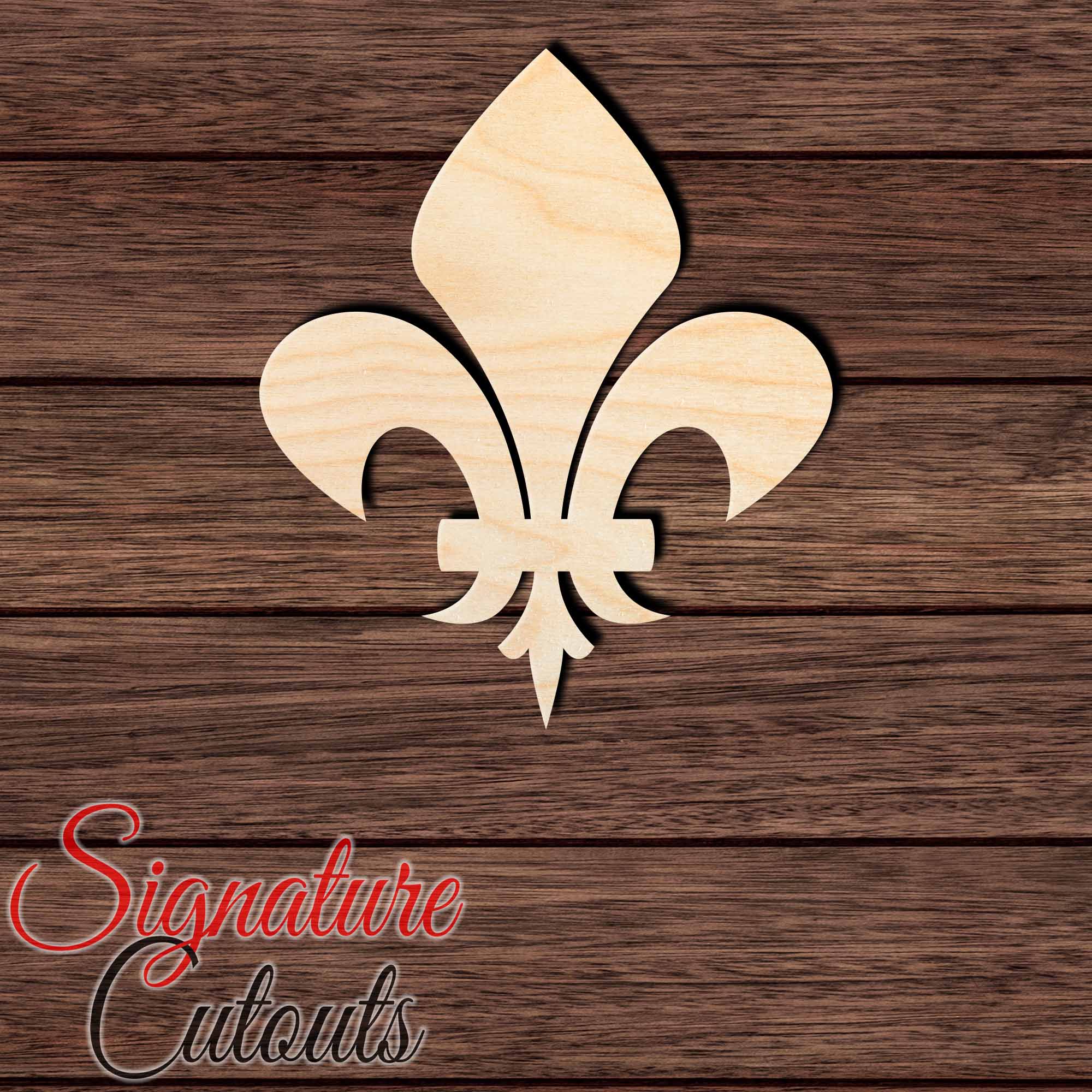 Fleur De Lis 005 Shape Cutout in Wood, Acrylic or Acrylic Mirror - Signature Cutouts