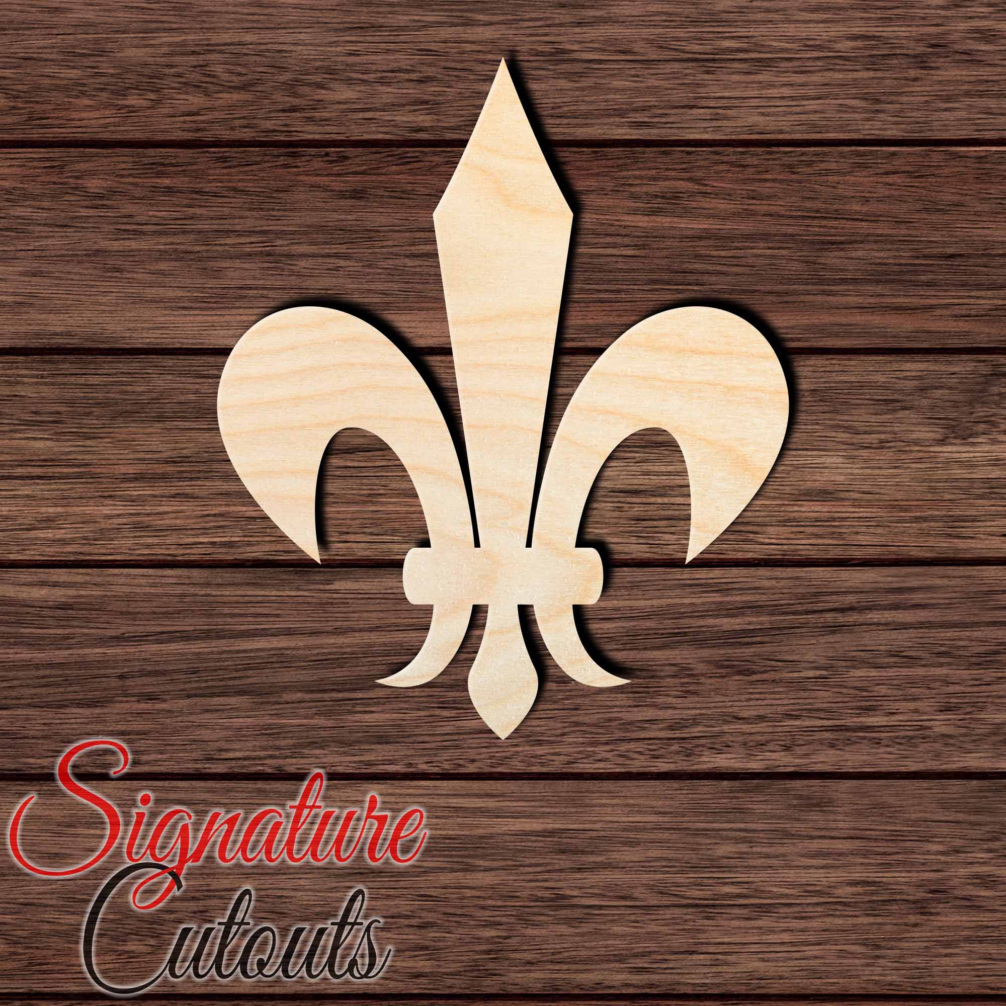 Fleur De Lis 006 Shape Cutout in Wood, Acrylic or Acrylic Mirror - Signature Cutouts