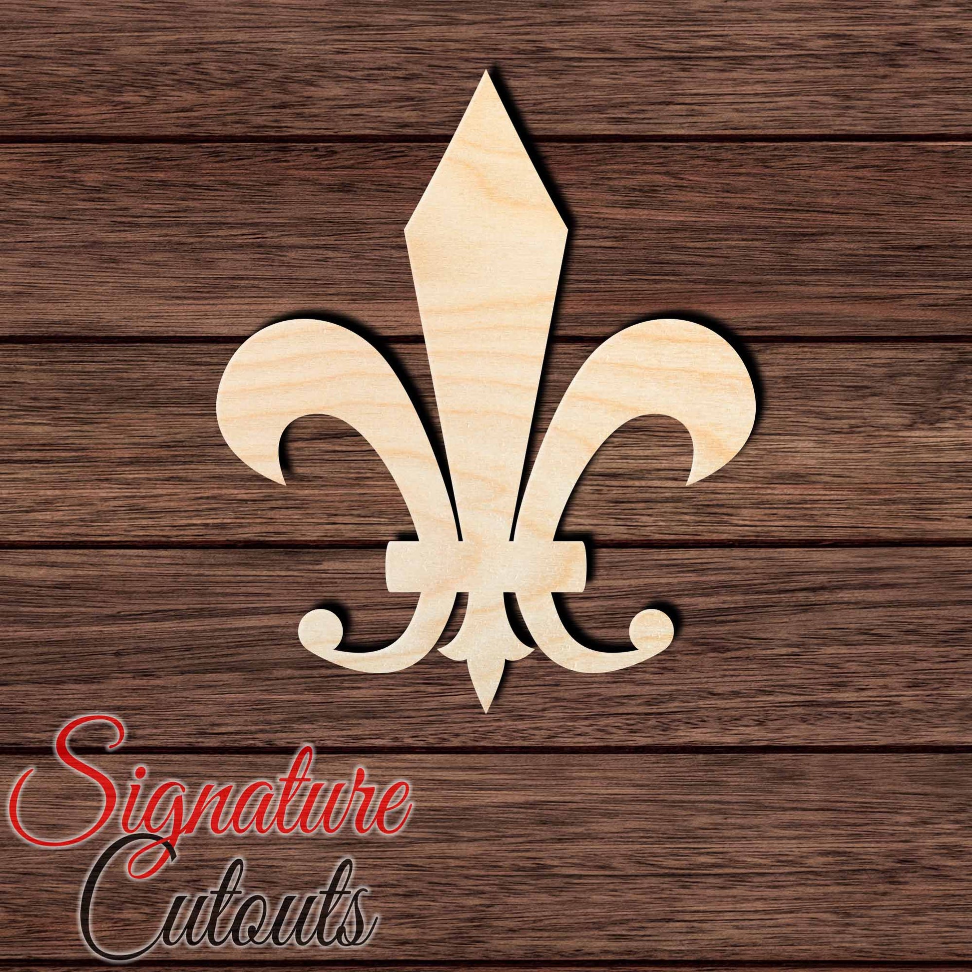 Fleur De Lis 007 Shape Cutout in Wood, Acrylic or Acrylic Mirror - Signature Cutouts