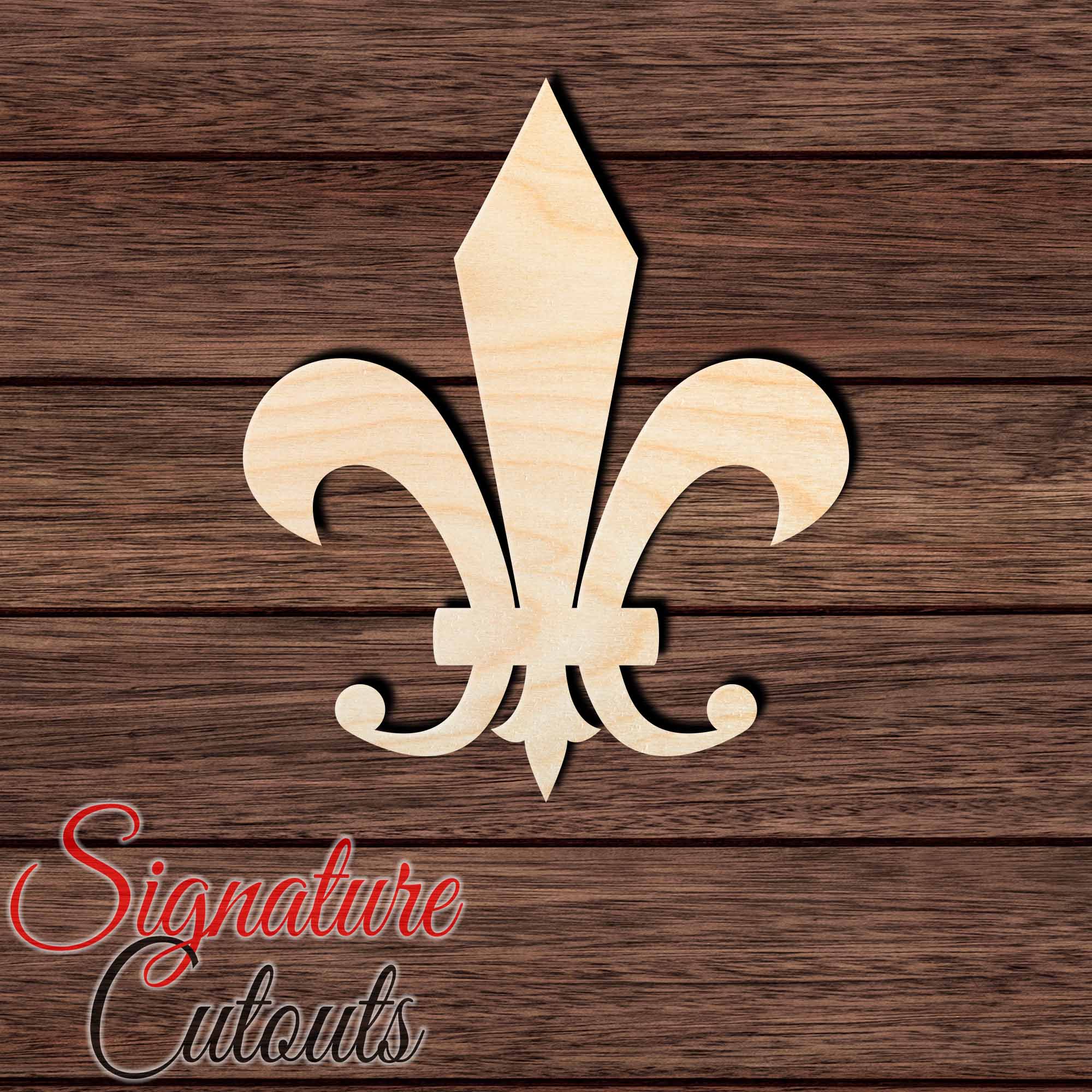 Fleur De Lis 007 Shape Cutout in Wood, Acrylic or Acrylic Mirror - Signature Cutouts