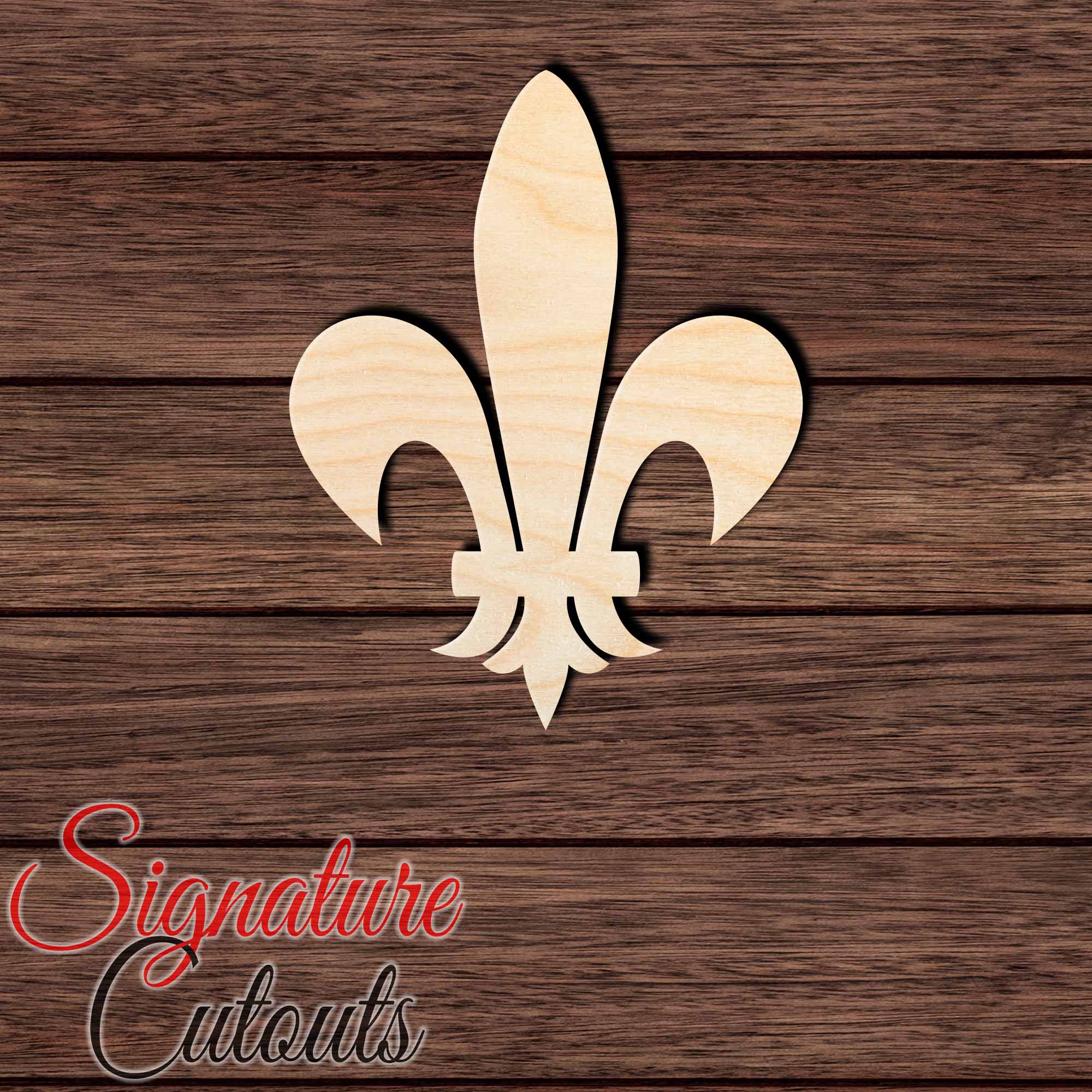 Fleur De Lis 008 Shape Cutout in Wood, Acrylic or Acrylic Mirror - Signature Cutouts