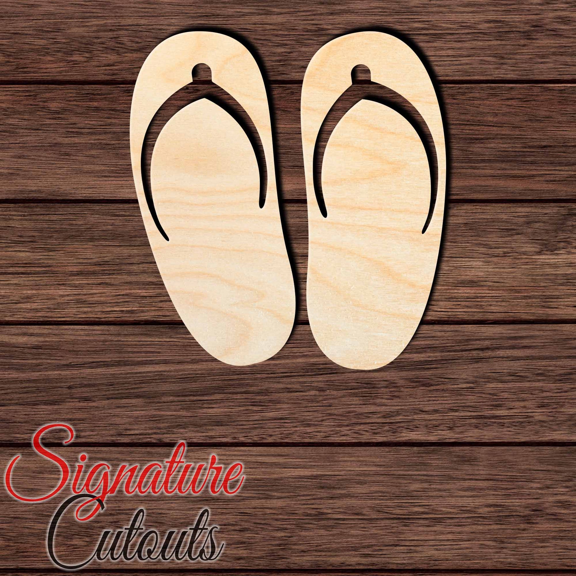 Flip Flops 001 Shape Cutout in Wood, Acrylic or Acrylic Mirror - Signature Cutouts
