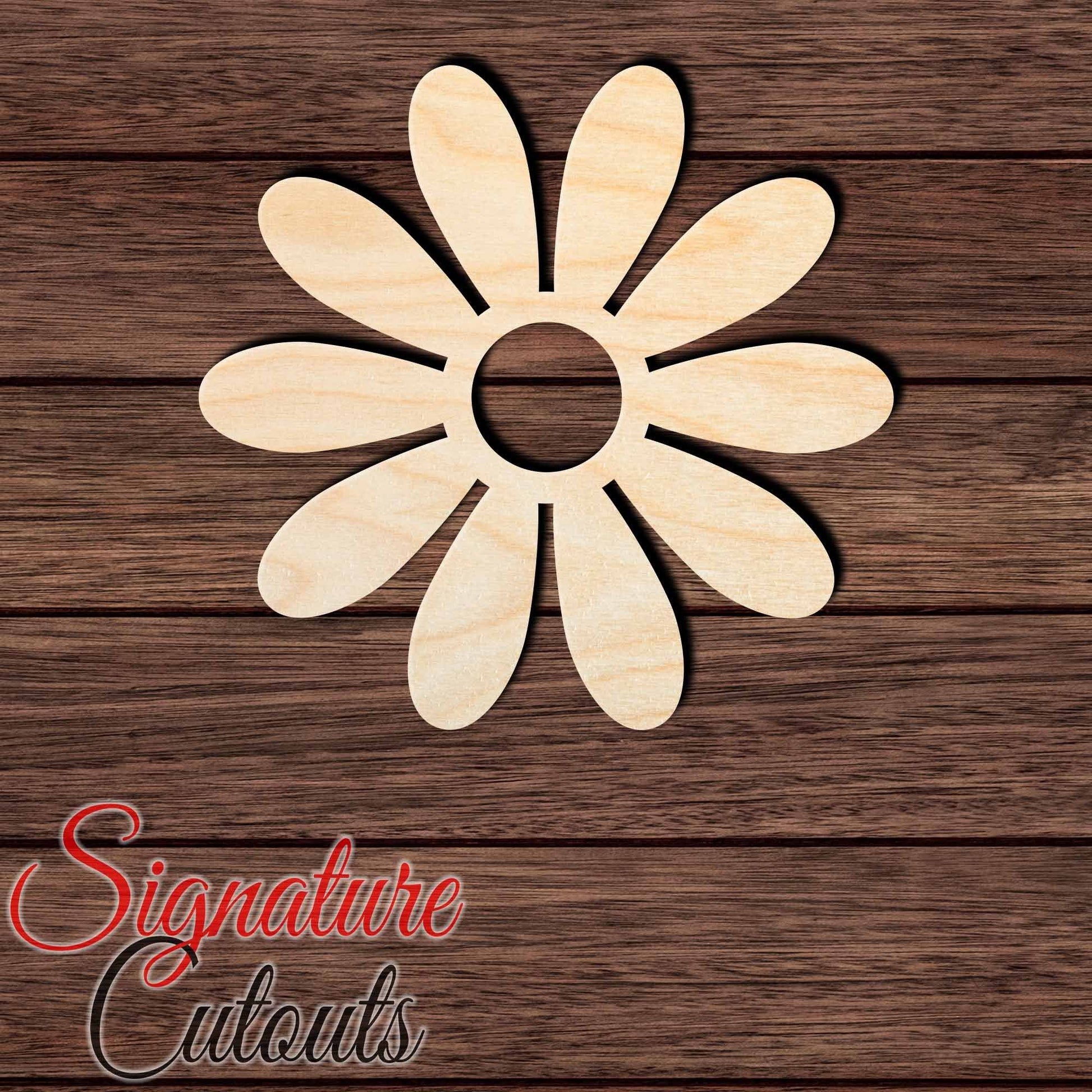 Flower 002 Shape Cutout in Wood, Acrylic or Acrylic Mirror - Signature Cutouts