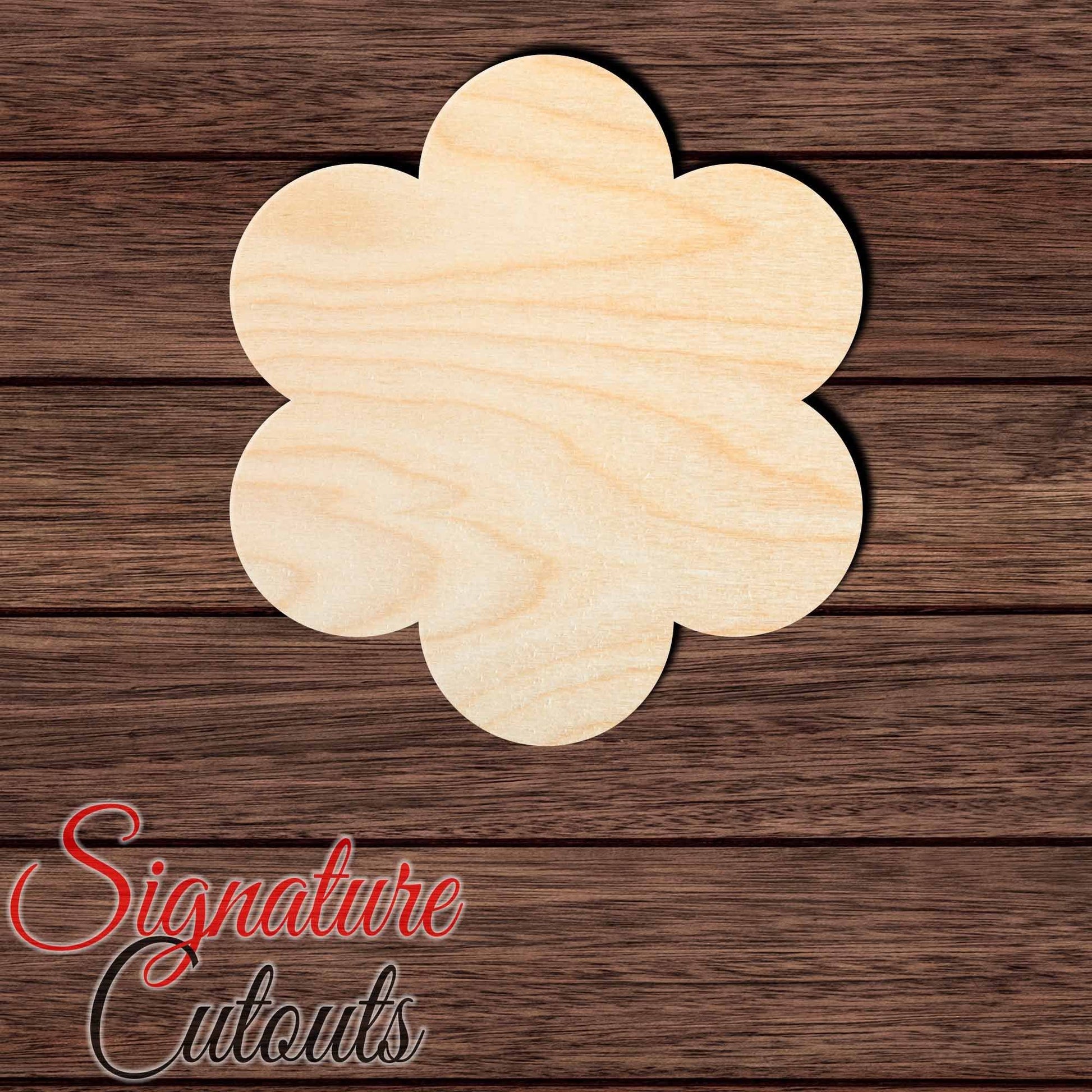 Flower 003 Shape Cutout in Wood, Acrylic or Acrylic Mirror - Signature Cutouts