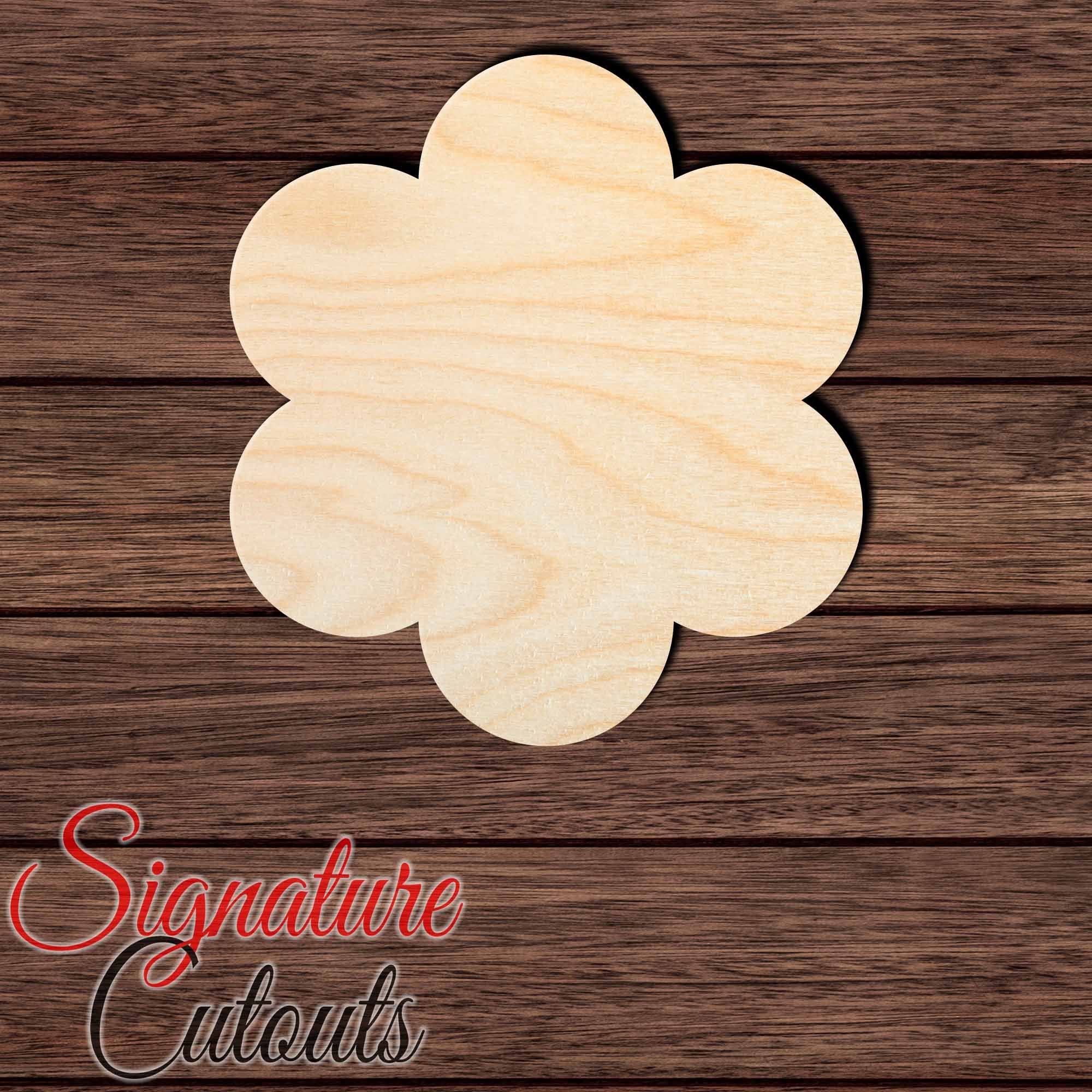 Flower 003 Shape Cutout in Wood, Acrylic or Acrylic Mirror - Signature Cutouts