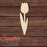 Flower 010 Tulip Shape Cutout in Wood, Acrylic or Acrylic Mirror - Signature Cutouts