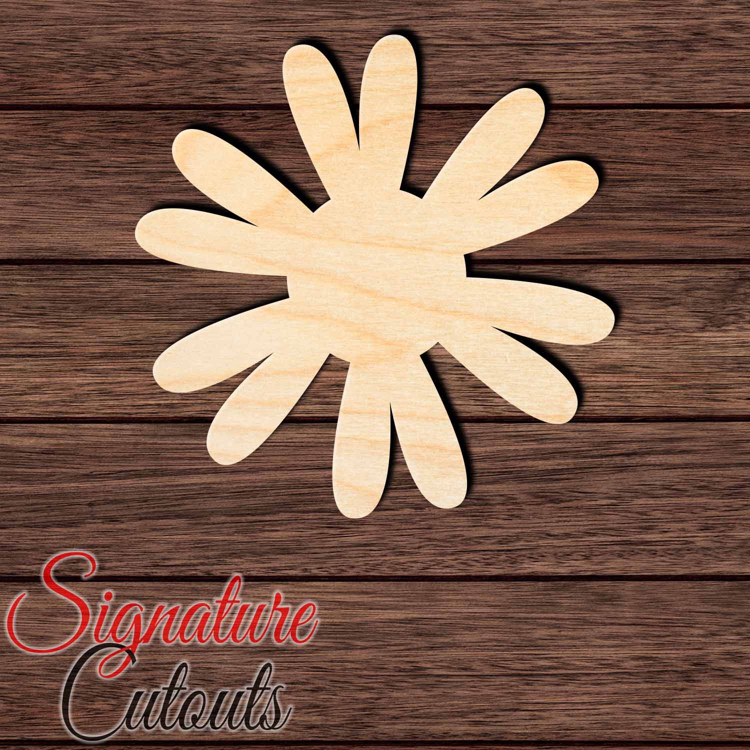 Flower 016 Shape Cutout in Wood, Acrylic or Acrylic Mirror - Signature Cutouts