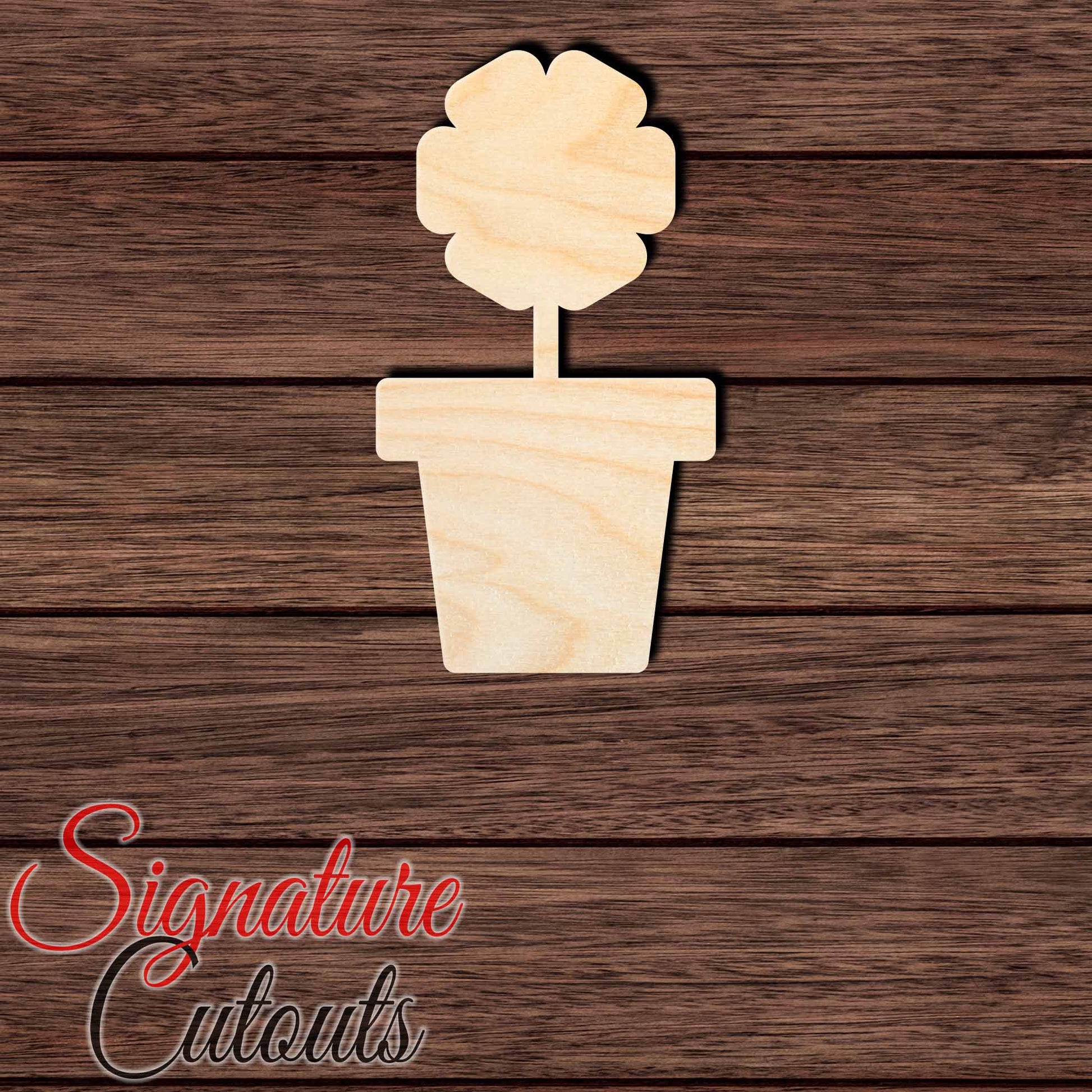 Flower Pot 001 Shape Cutout in Wood, Acrylic or Acrylic Mirror - Signature Cutouts