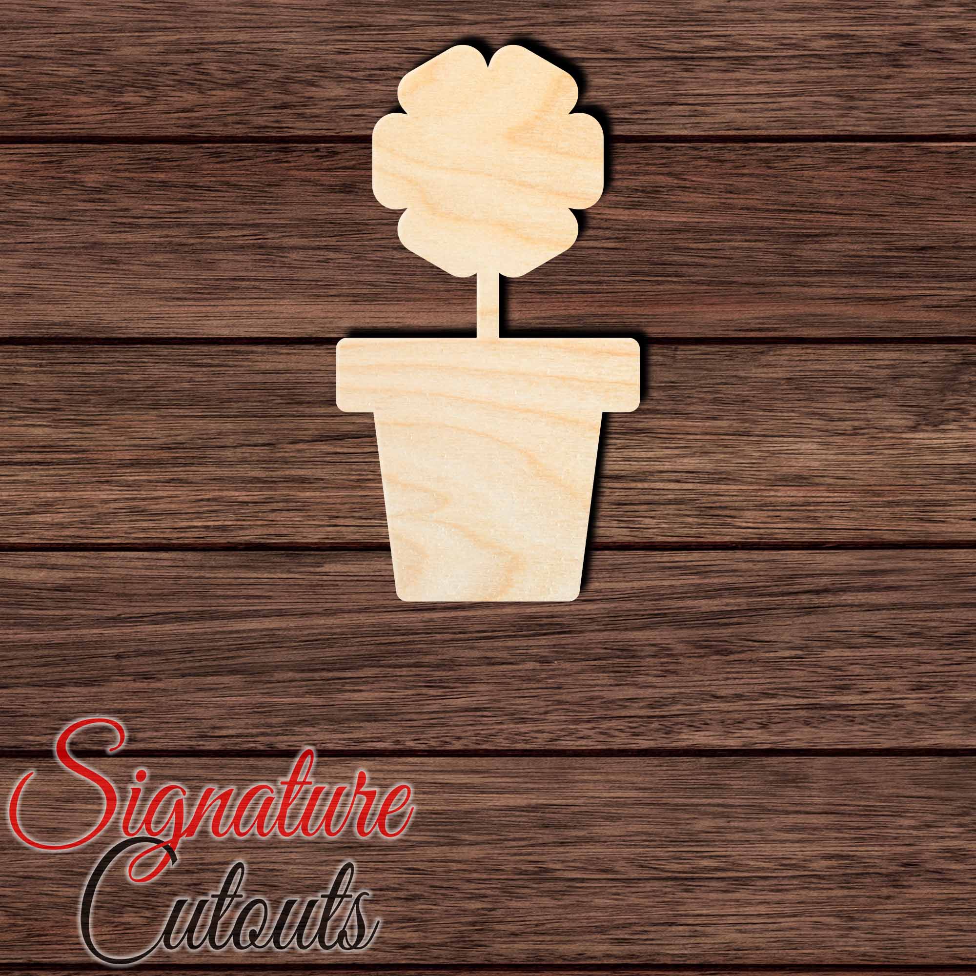 Flower Pot 001 Shape Cutout in Wood, Acrylic or Acrylic Mirror - Signature Cutouts