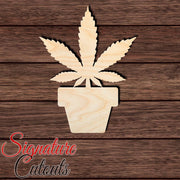 Flower Pot 004 Shape Cutout in Wood Craft Shapes & Bases Signature Cutouts 