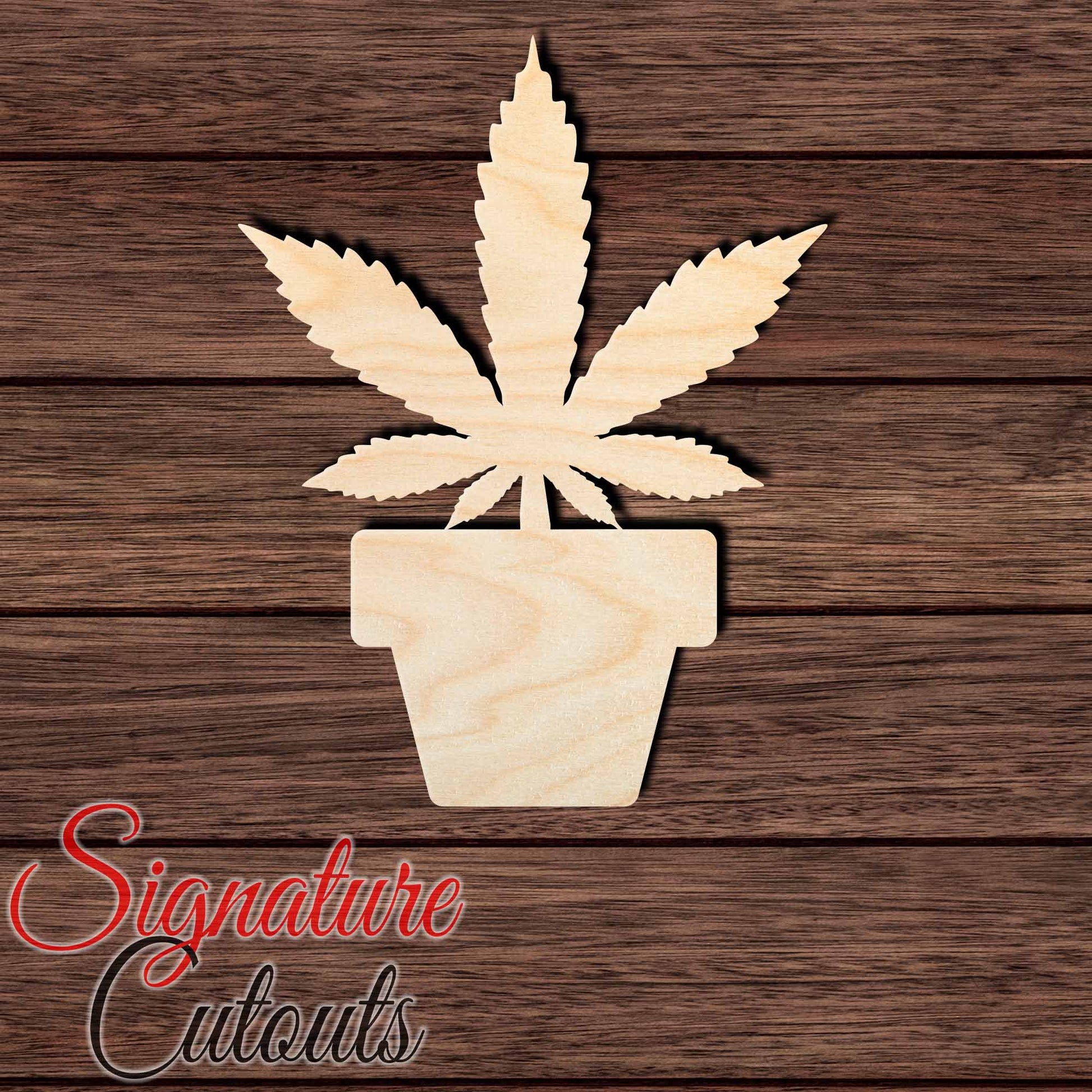 Flower Pot 004 Shape Cutout in Wood Craft Shapes & Bases Signature Cutouts 