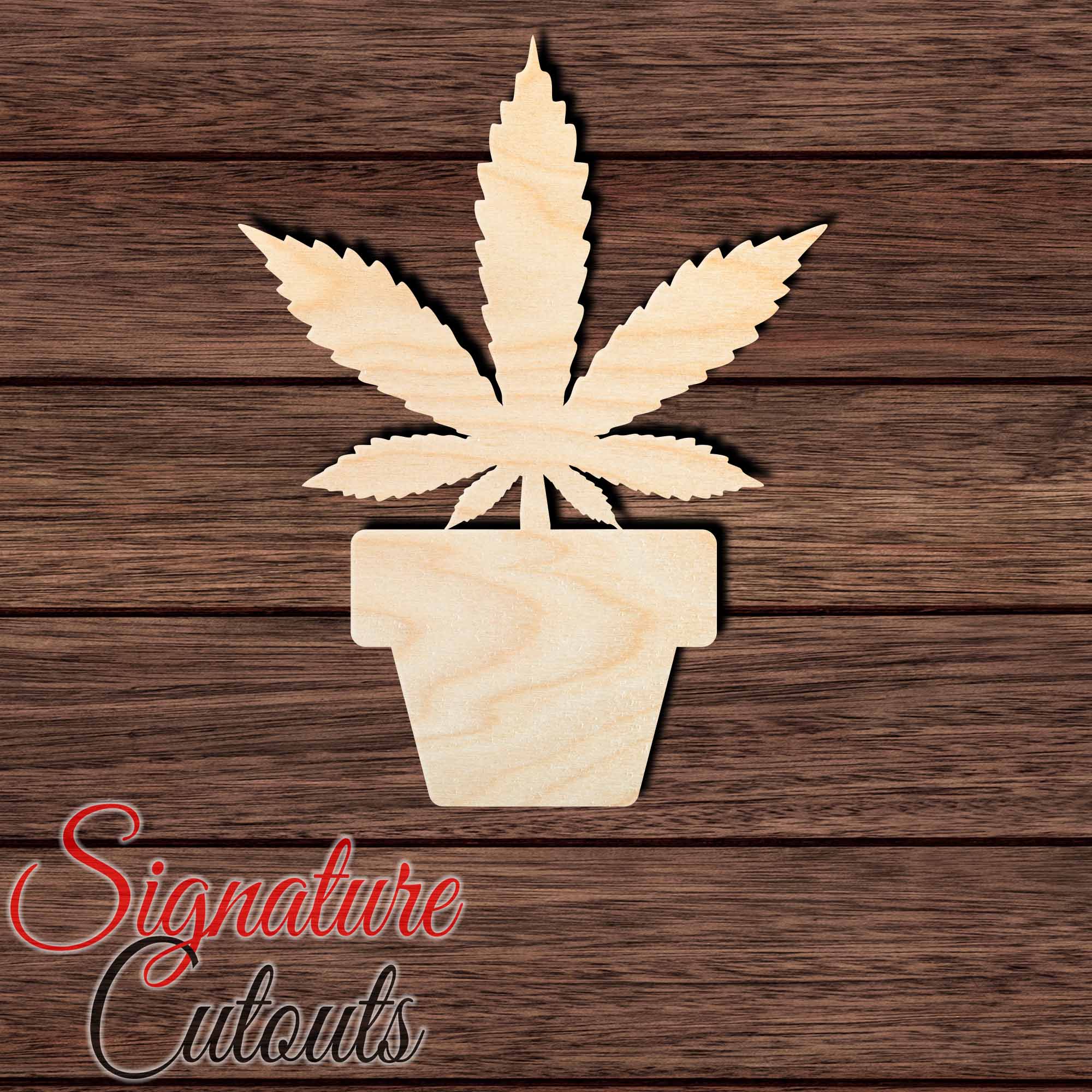 Flower Pot 004 Shape Cutout in Wood Craft Shapes & Bases Signature Cutouts 