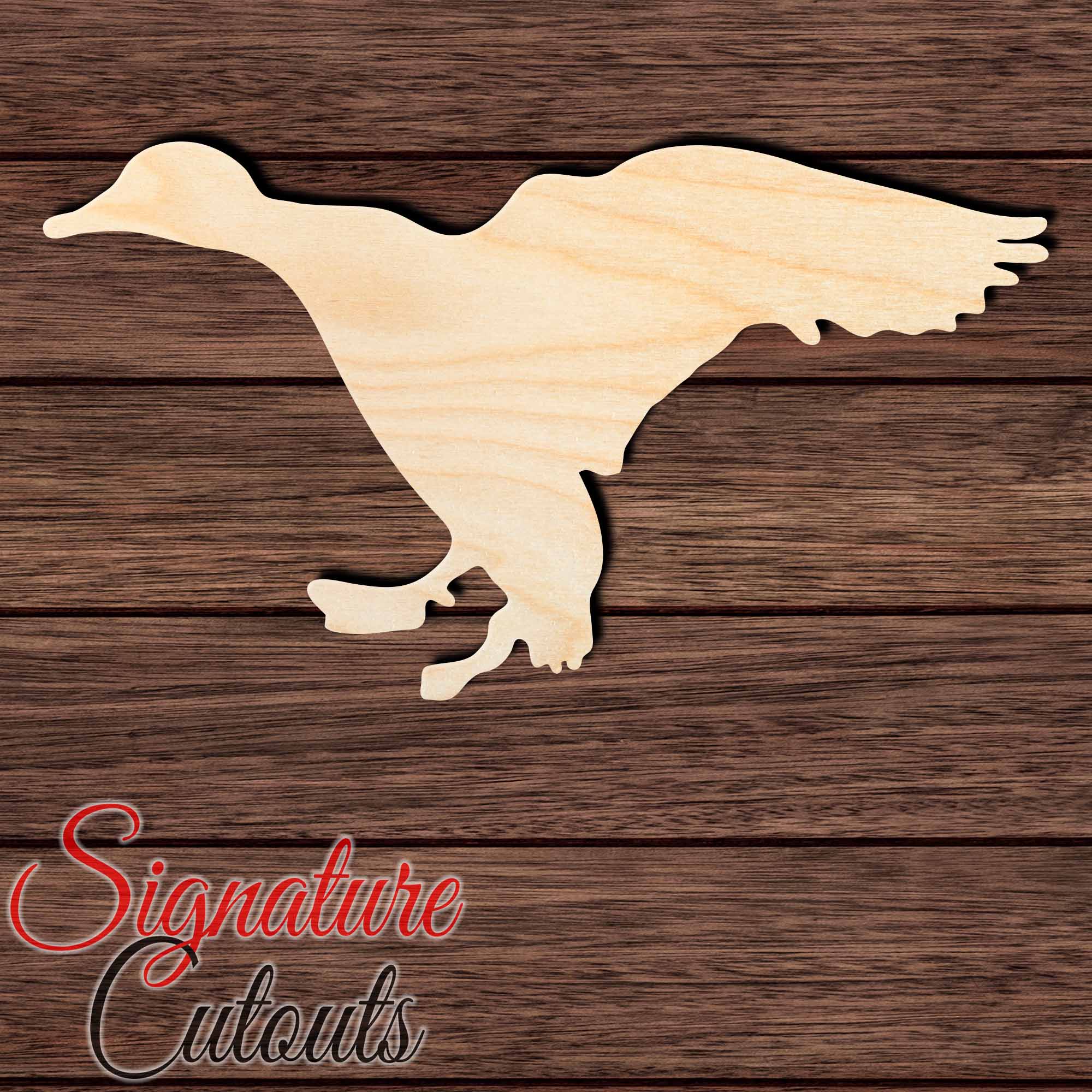 Flying Duck 001 Shape Cutout in Wood, Acrylic or Acrylic Mirror - Signature Cutouts