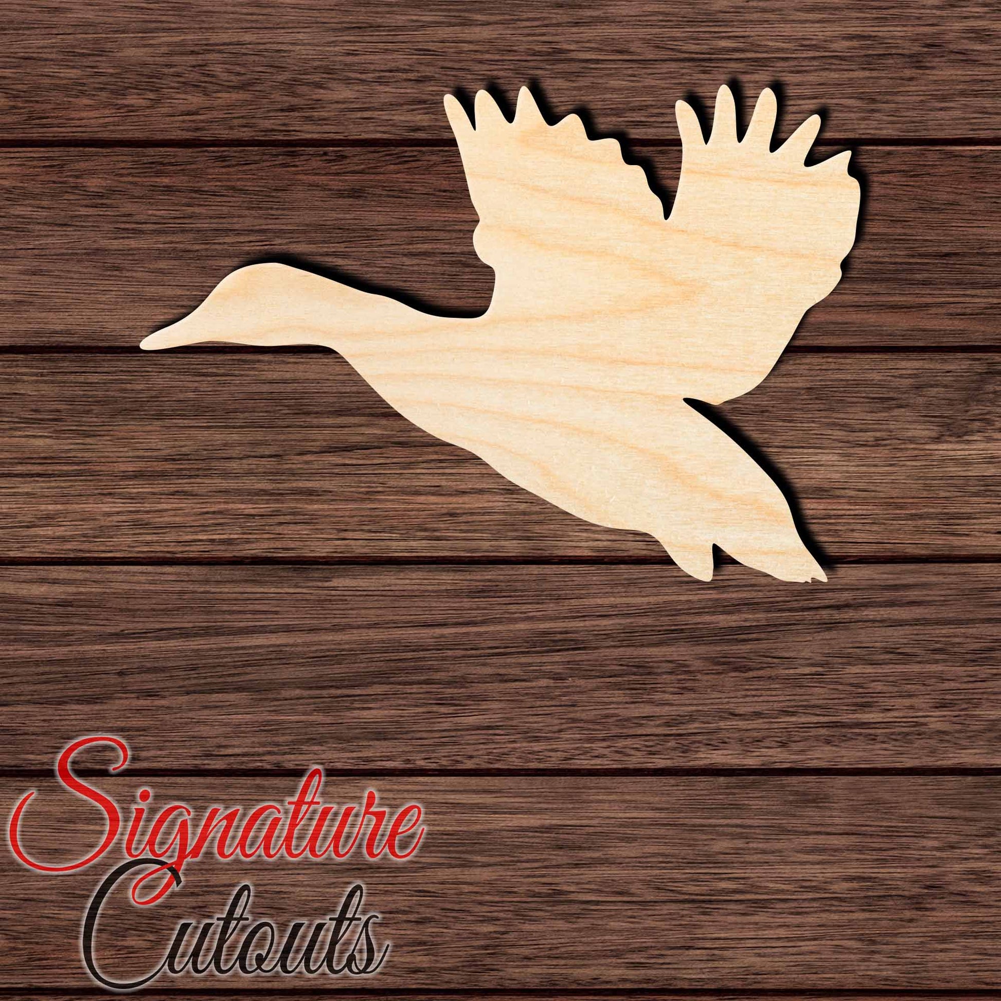 Flying Duck 003 Shape Cutout in Wood, Acrylic or Acrylic Mirror - Signature Cutouts