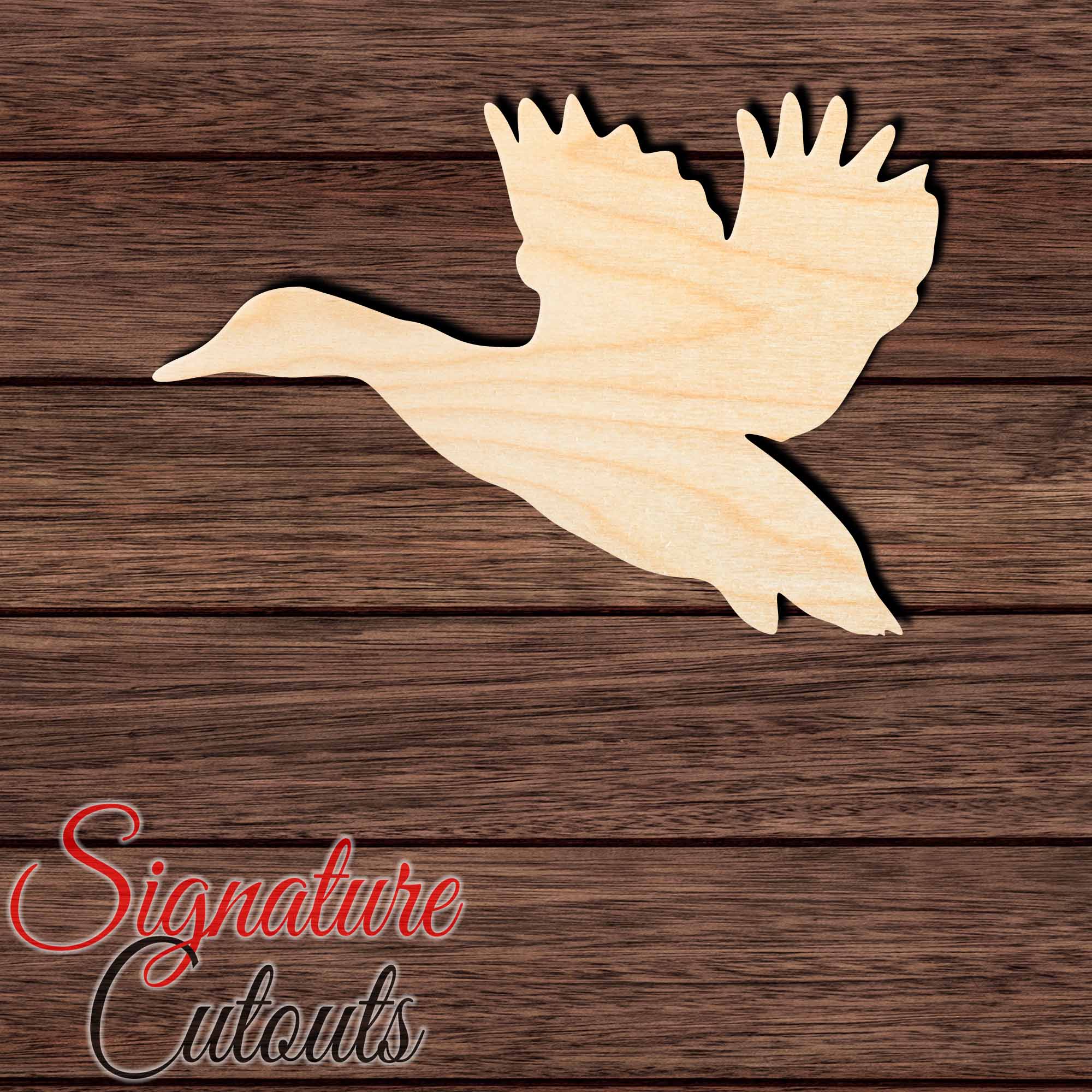 Flying Duck 003 Shape Cutout in Wood, Acrylic or Acrylic Mirror - Signature Cutouts
